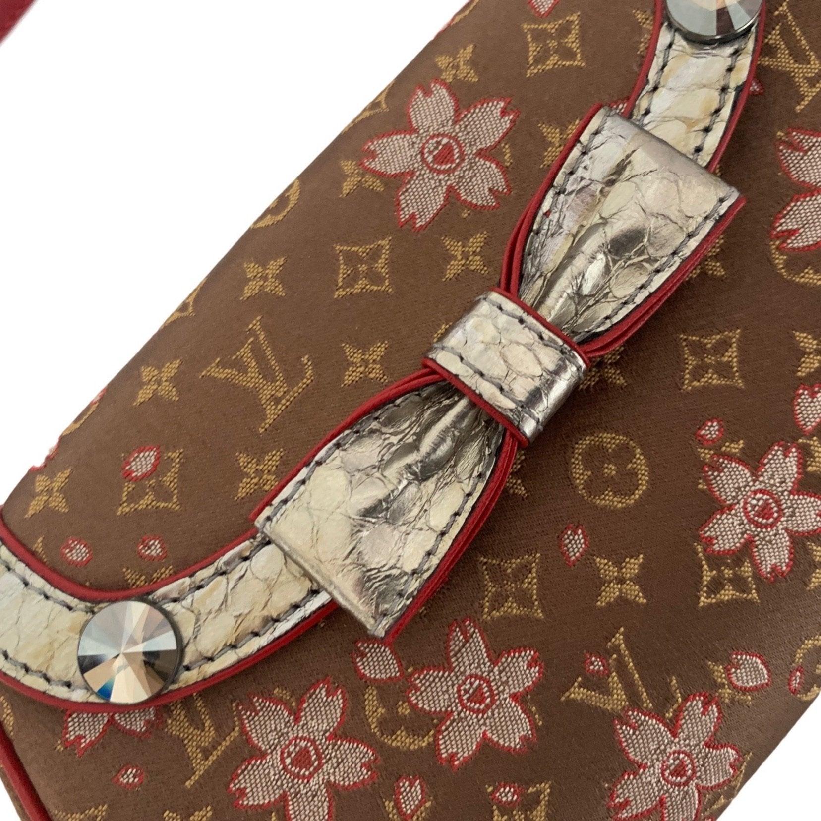 Louis Vuitton Brown Cherry Blossom Satin Mini Bag - Image 4