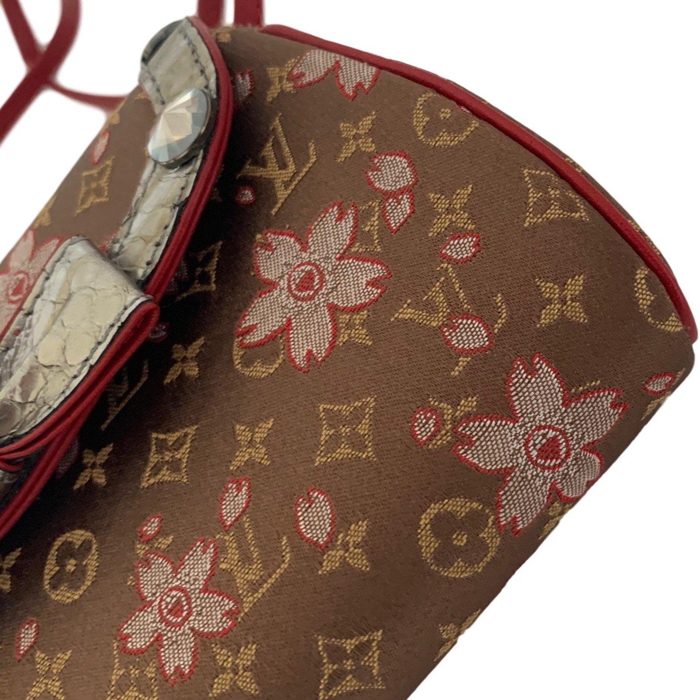 Louis Vuitton Brown Cherry Blossom Satin Mini Bag - Image 5