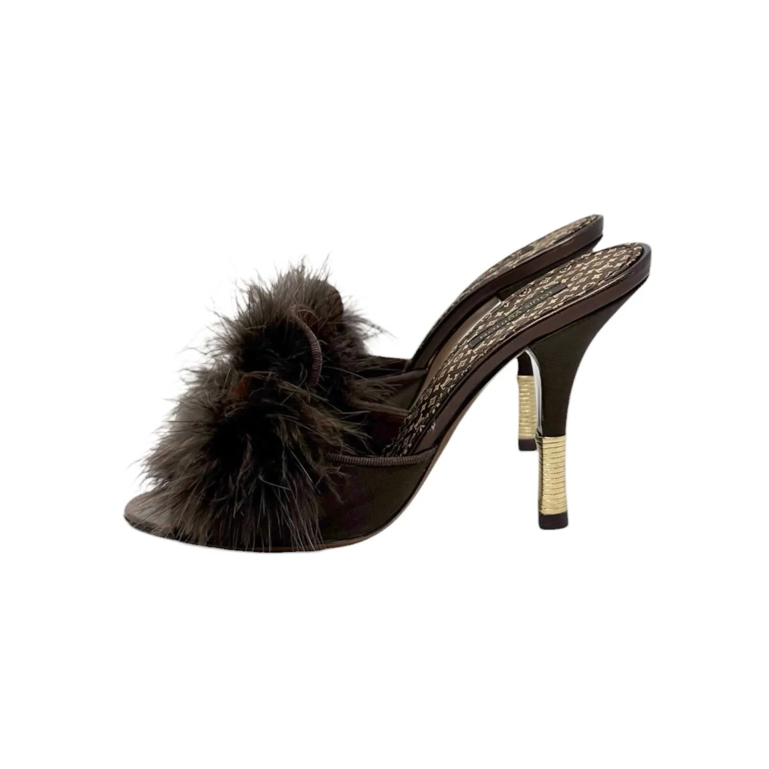 Louis Vuitton Brown Feather Heels - Image 2