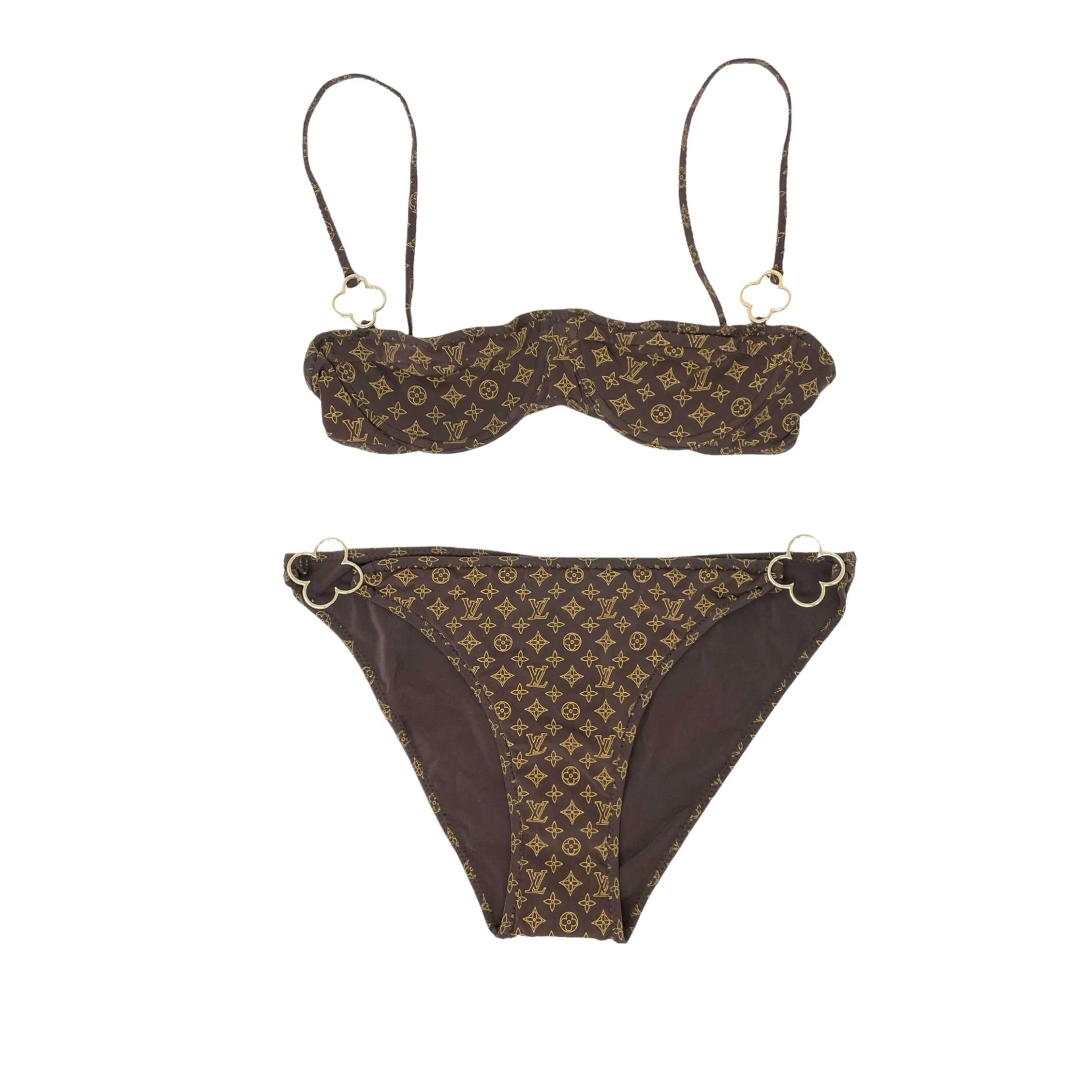 Louis Vuitton Brown Logo Bikini