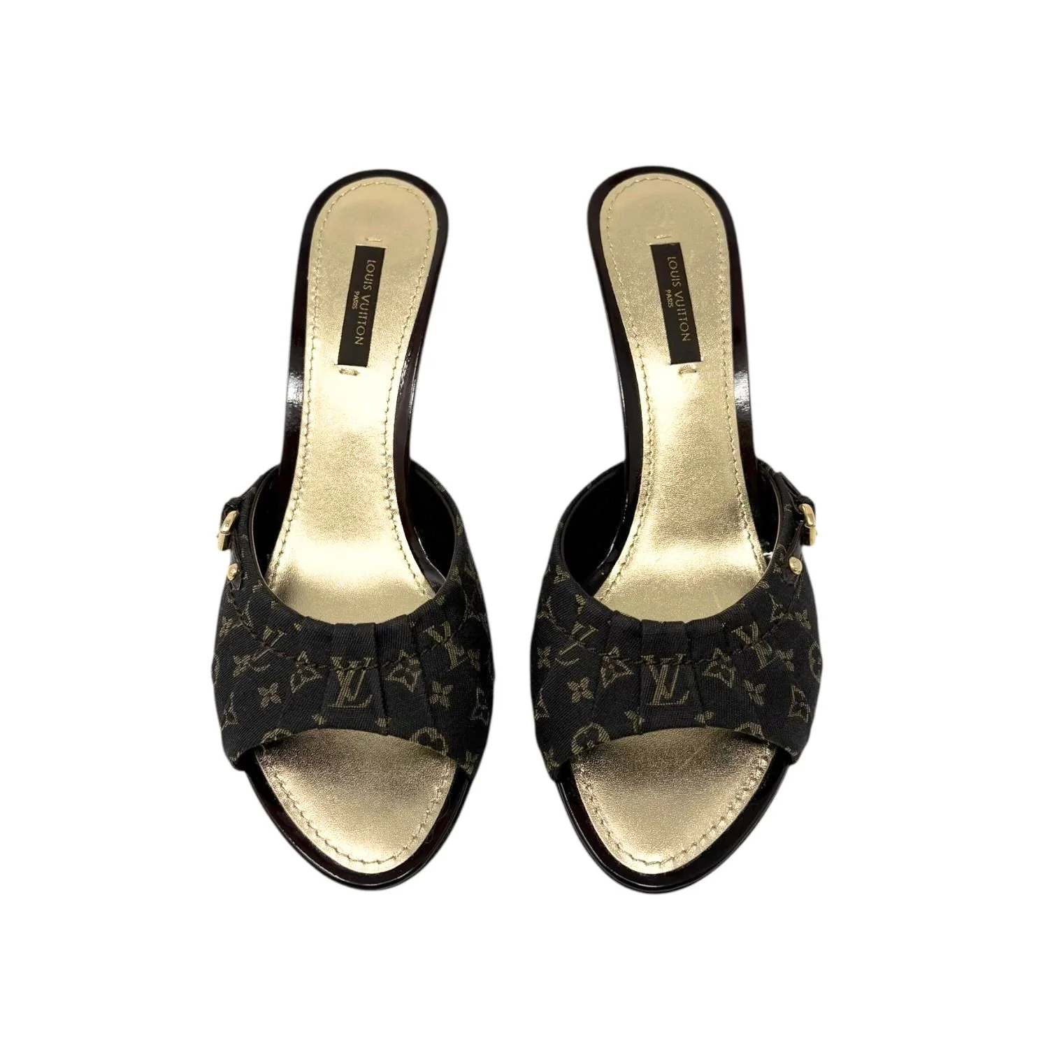 Louis Vuitton Brown Monogram Kitten Heels - Image 2