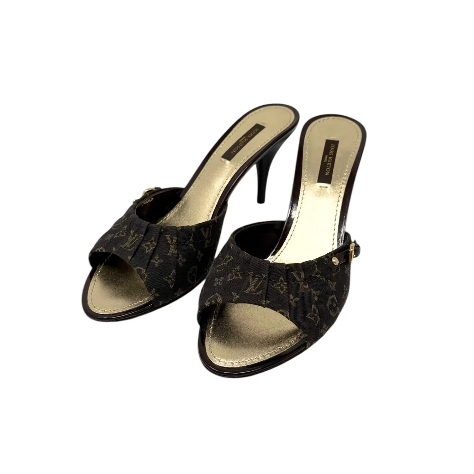 Louis Vuitton Brown Monogram Kitten Heels - Image 3