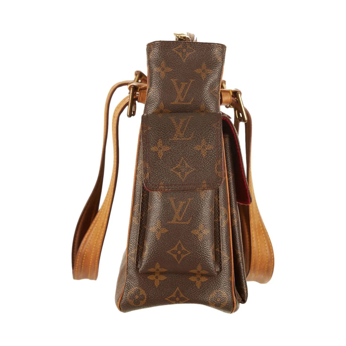 Louis Vuitton Brown Monogram Pocket Shoulder Bag - Image 3