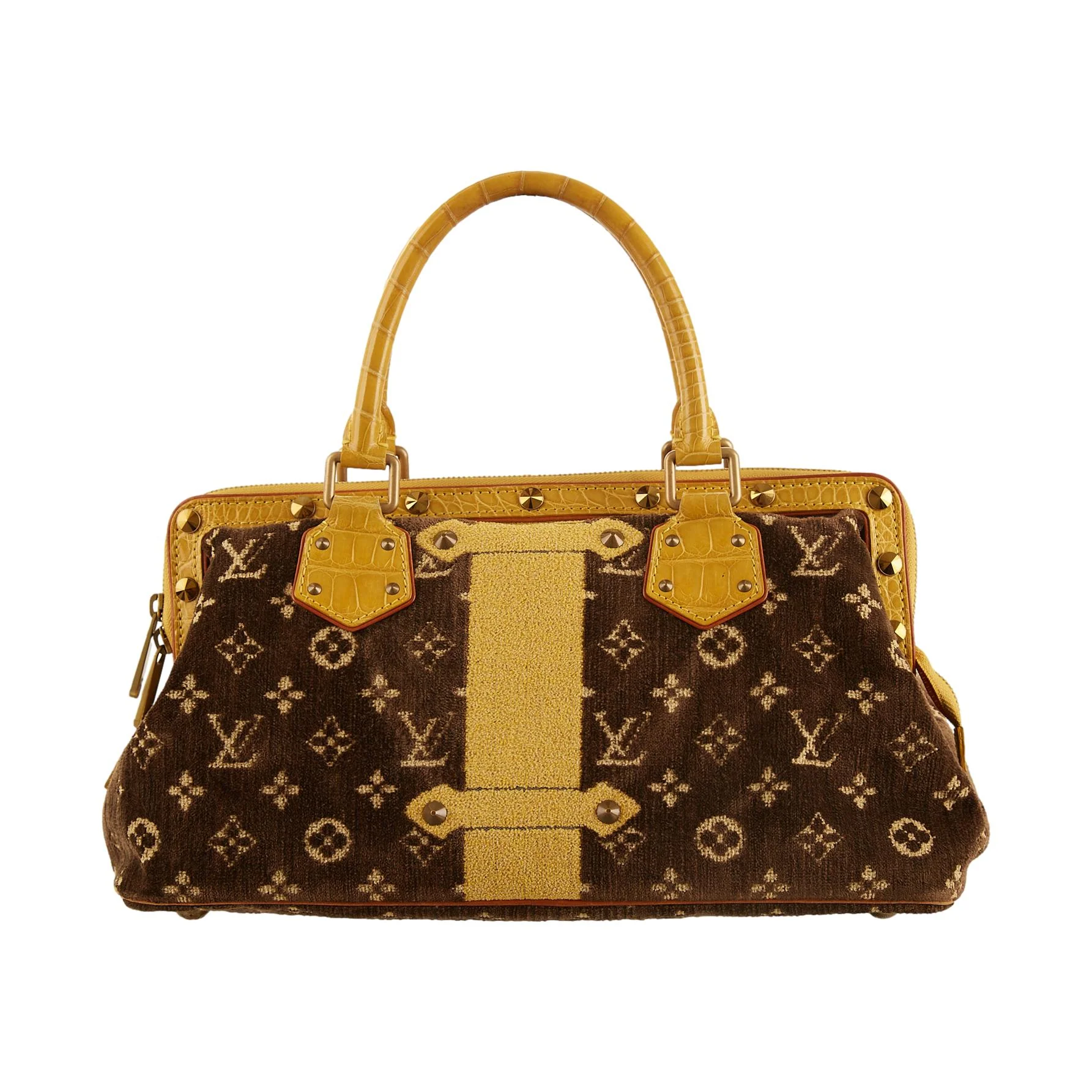 Louis Vuitton Brown Monogram Velour Top Handle Bag - Image 2