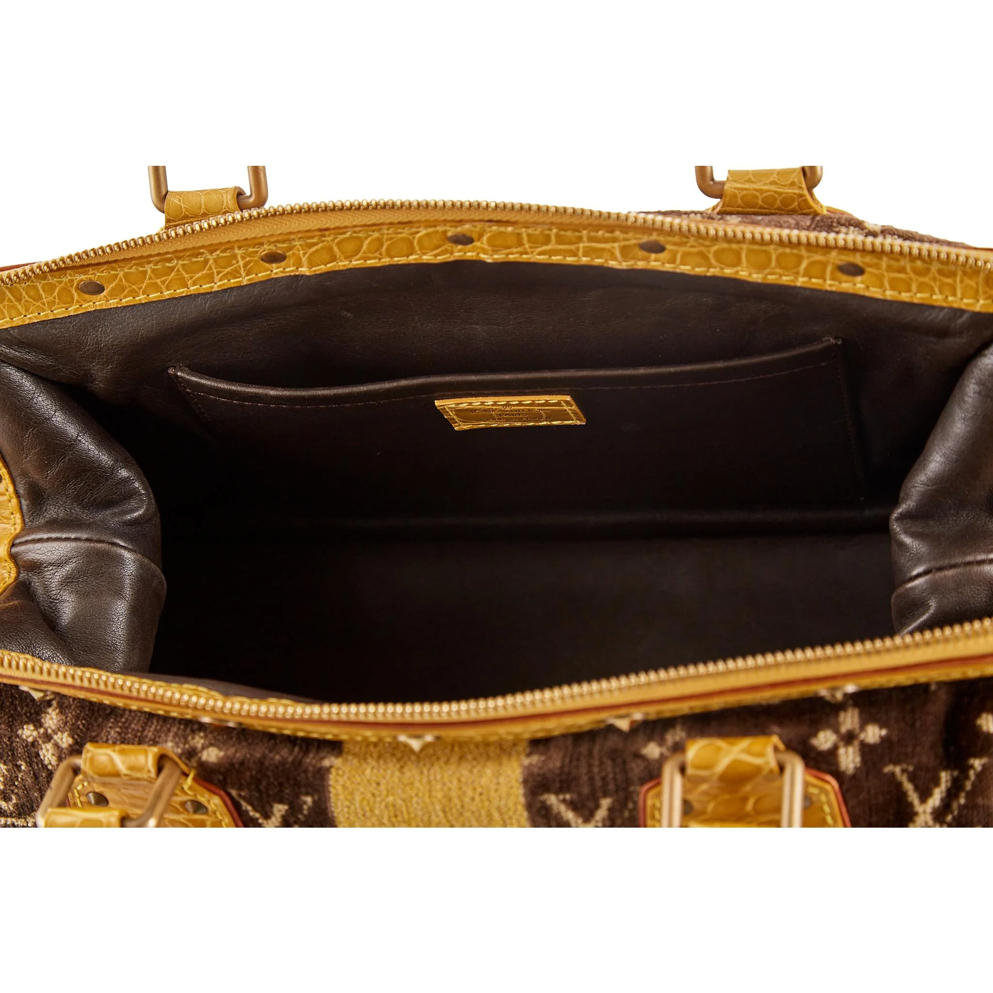 Louis Vuitton Brown Monogram Velour Top Handle Bag - Image 4