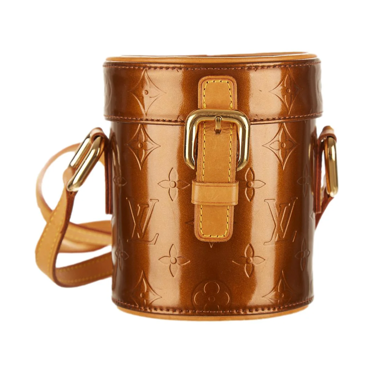Louis Vuitton Brown Monogram Vernis Cylinder Bag - Image 3