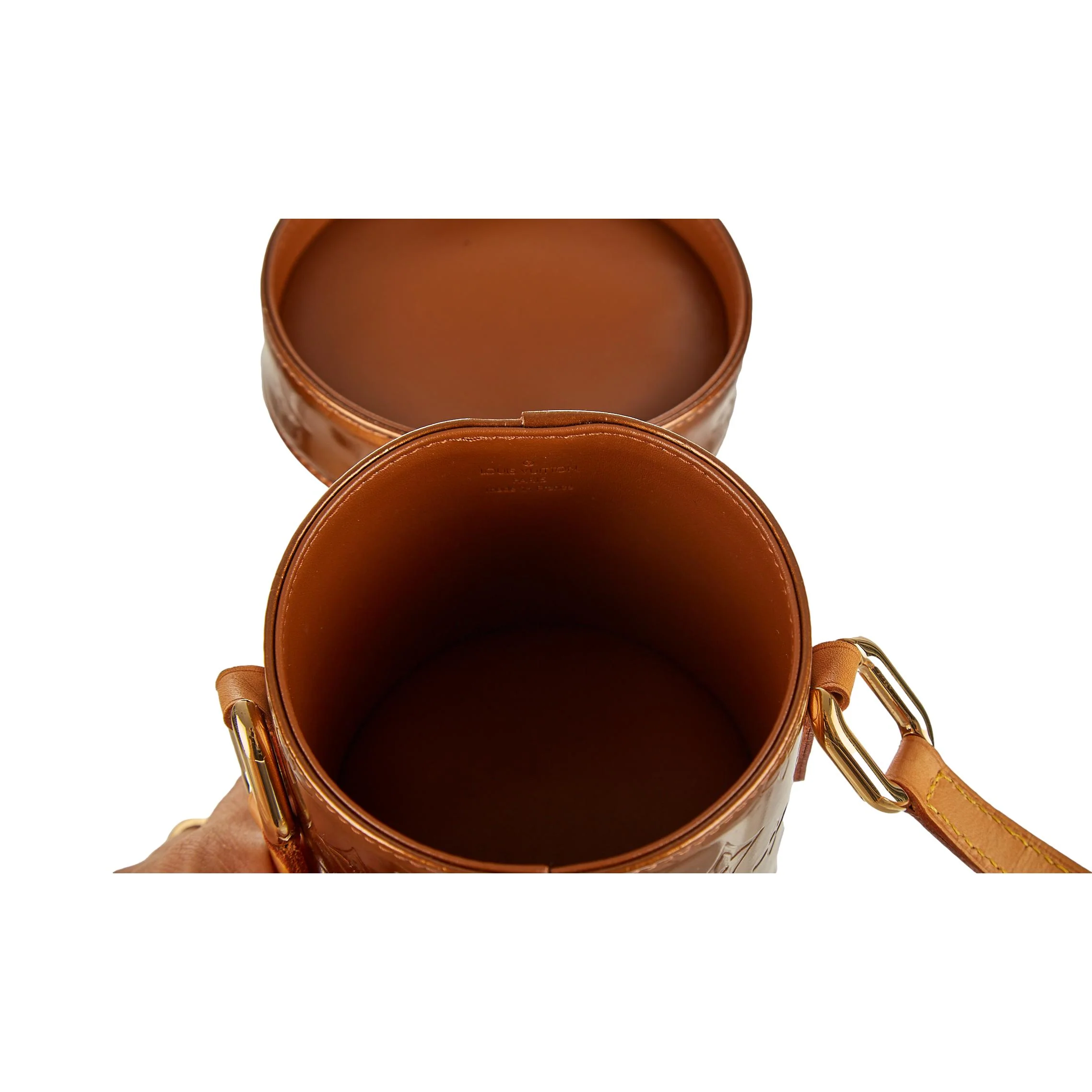 Louis Vuitton Brown Monogram Vernis Cylinder Bag - Image 5