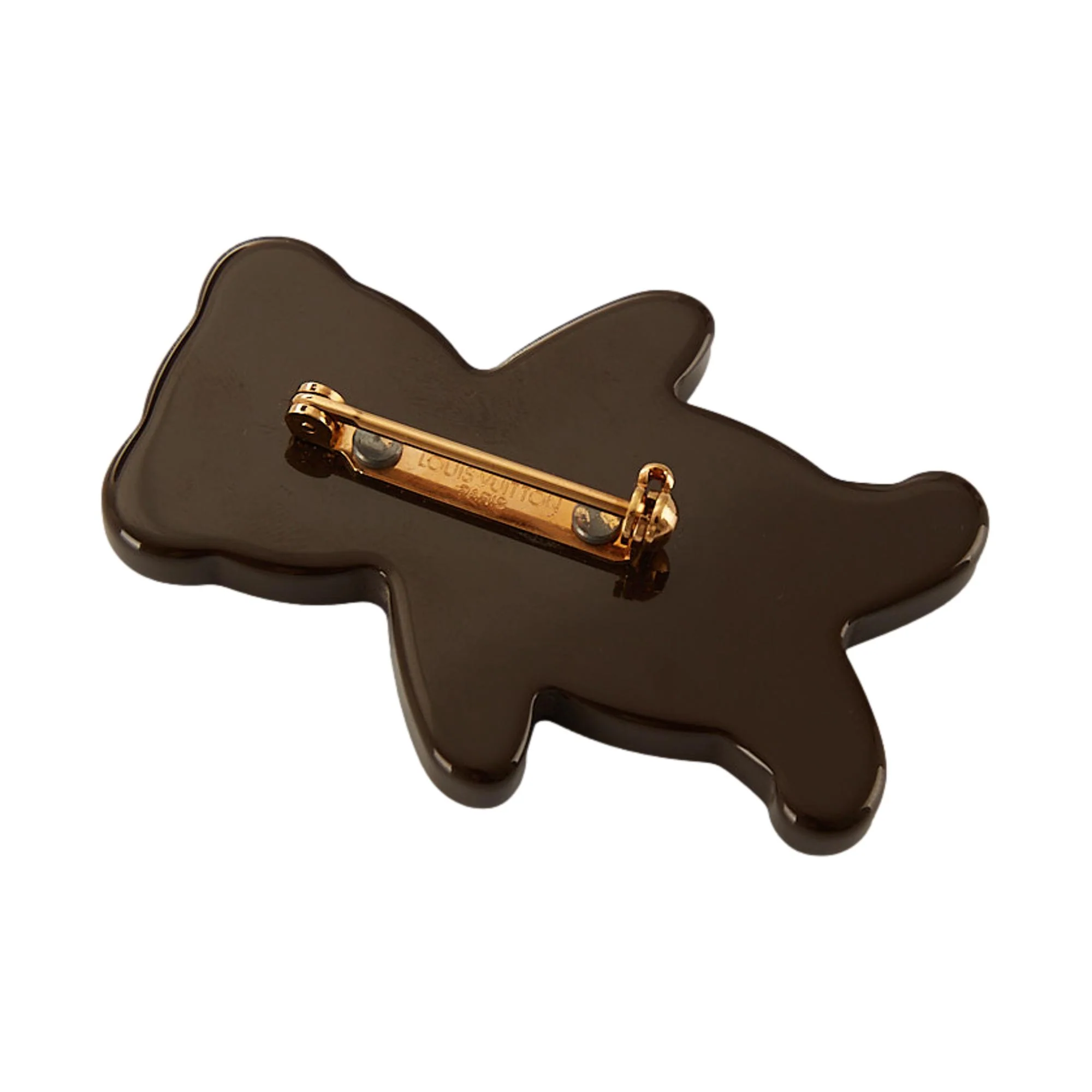 Louis Vuitton Brown Teddy Bear Logo Damier Pin - Image 2
