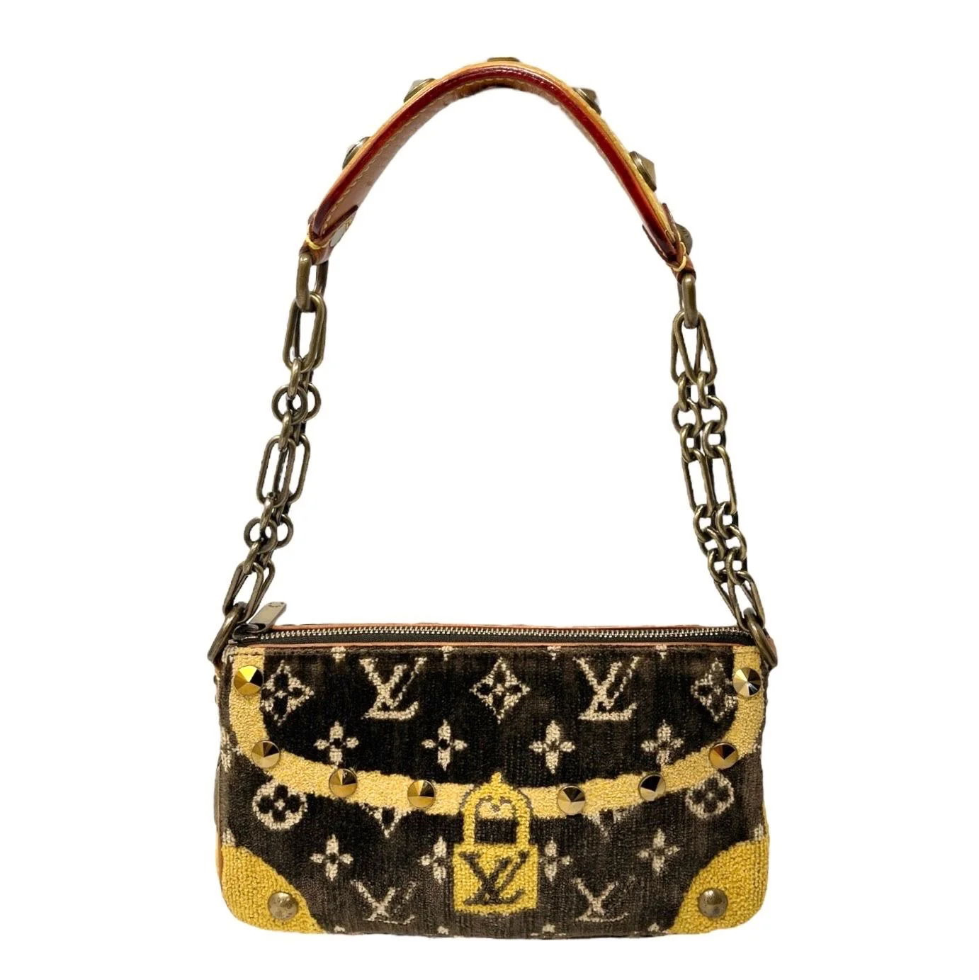 Louis Vuitton Brown Velour Logo Shoulder Bag - Image 2