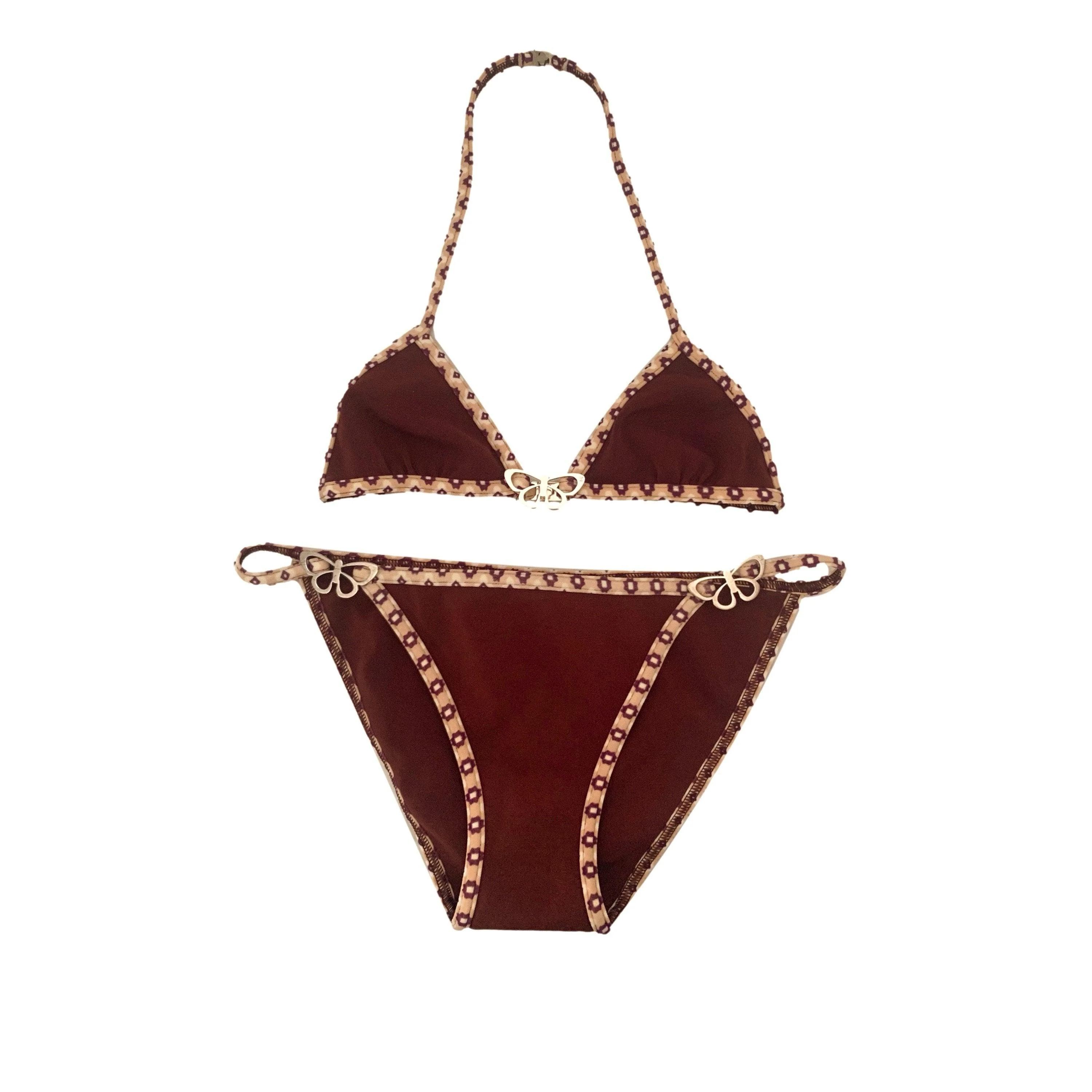 Louis Vuitton Burgundy Butterfly Bikini
