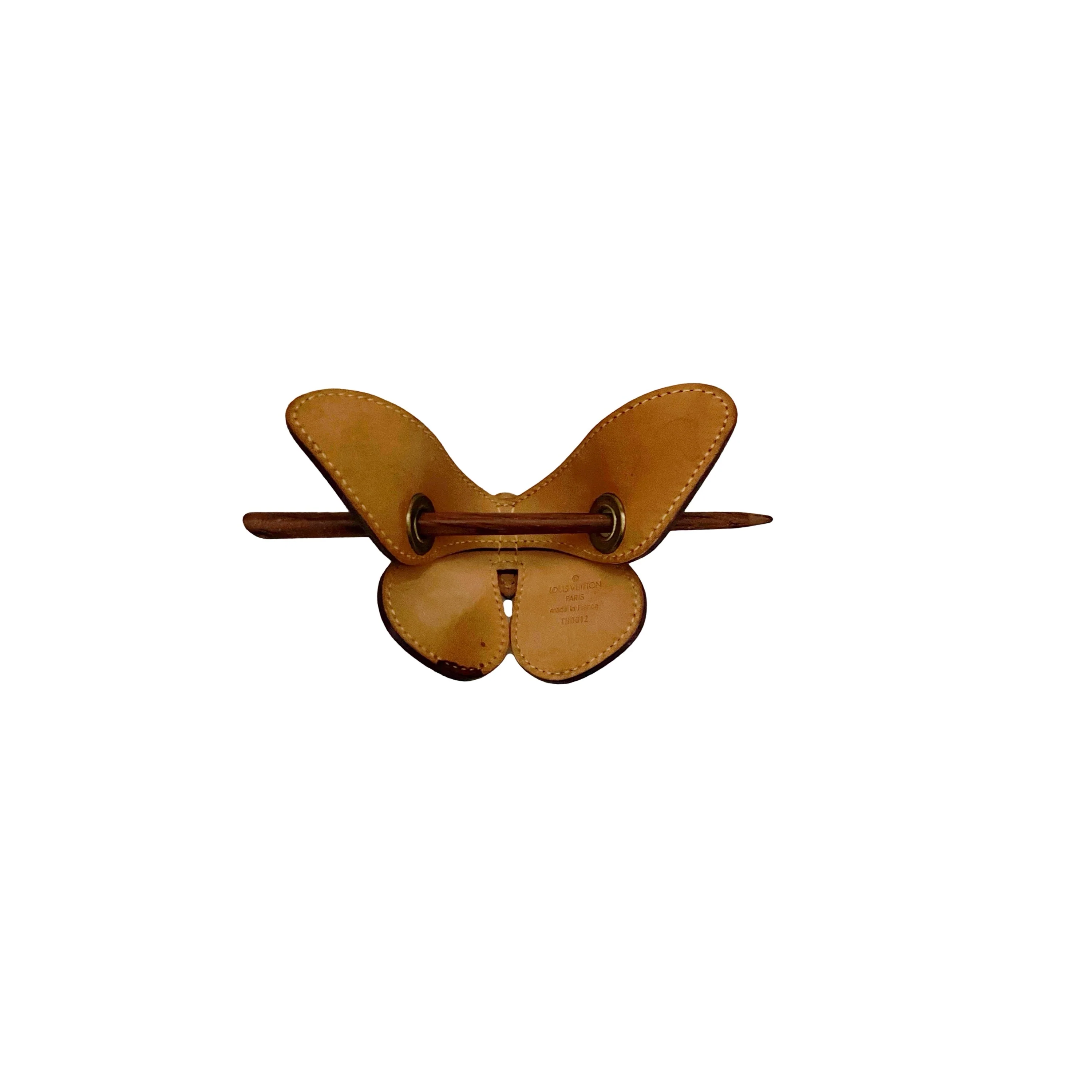 Louis Vuitton Burgundy Monogram Butterfly Hair Clip - Image 2