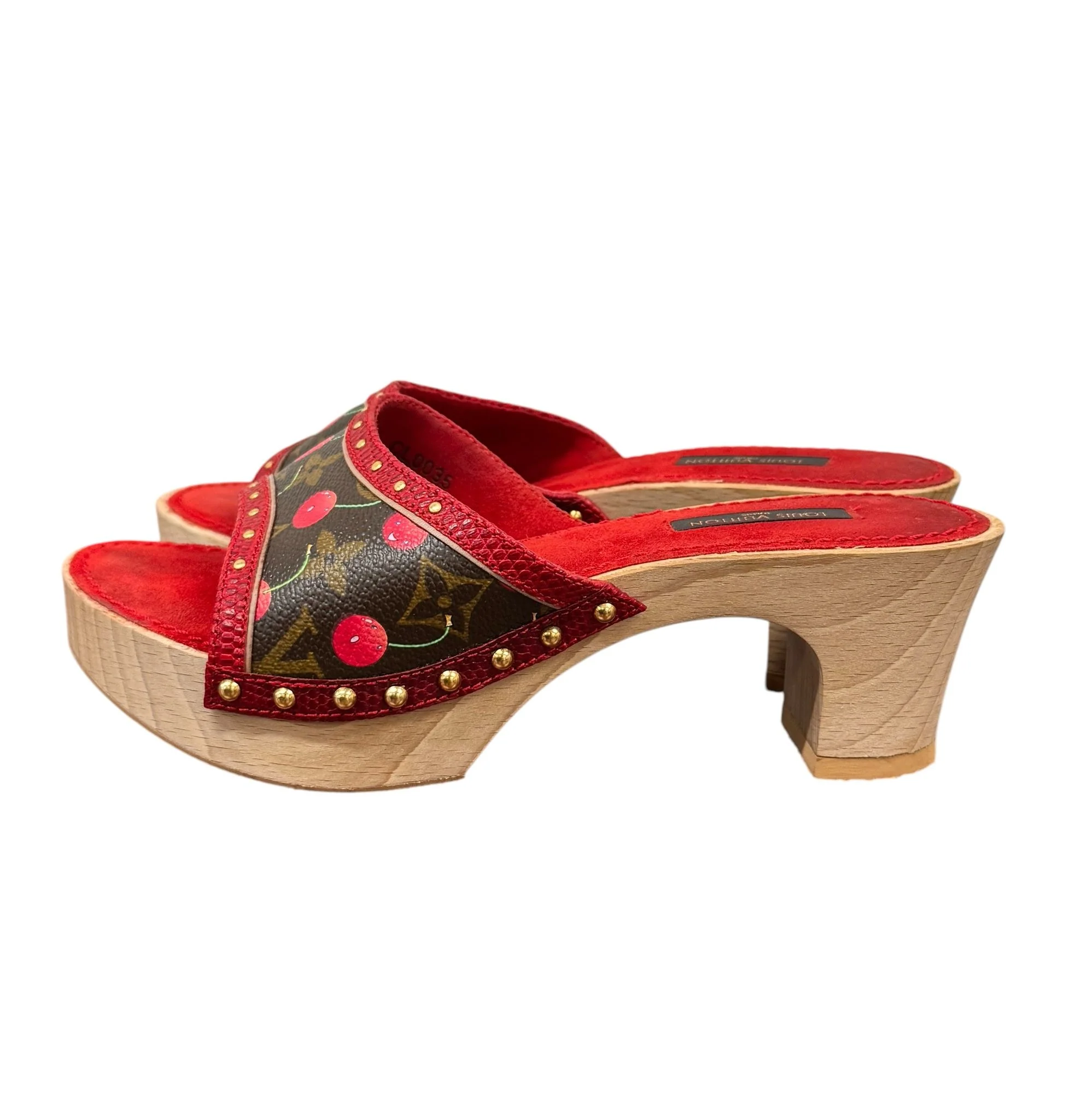 Louis Vuitton Cherry Wood Platform Heels