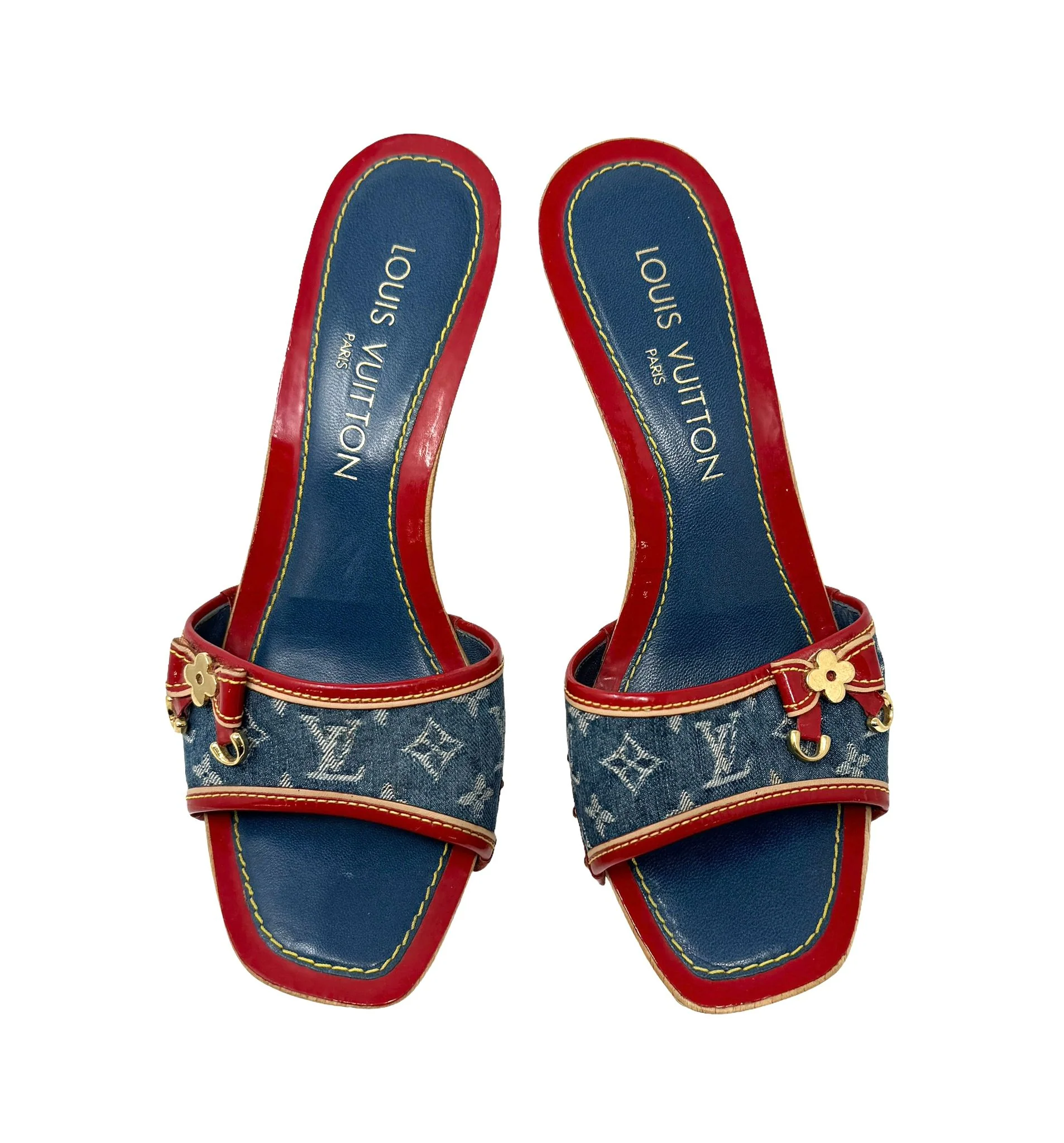 Louis Vuitton Denim Monogram Heels - Image 2