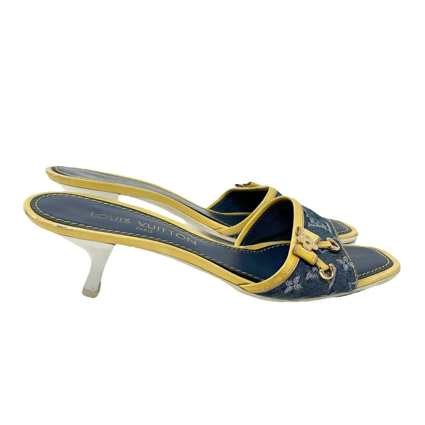 Louis Vuitton Denim Kitten Heels - Image 2