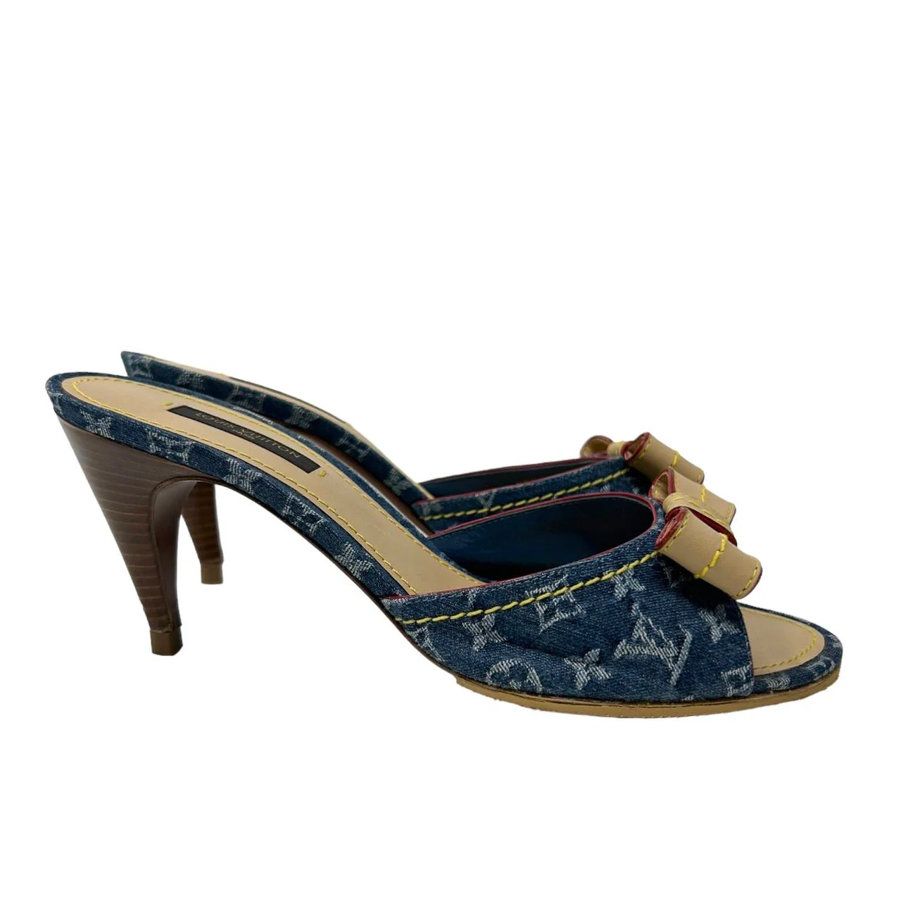 Louis Vuitton Denim Kitten Heels - Image 2