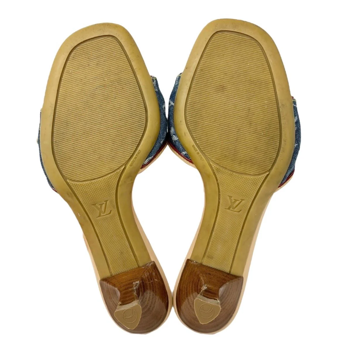 Louis Vuitton Blue Denim Kitten Heels - Image 3