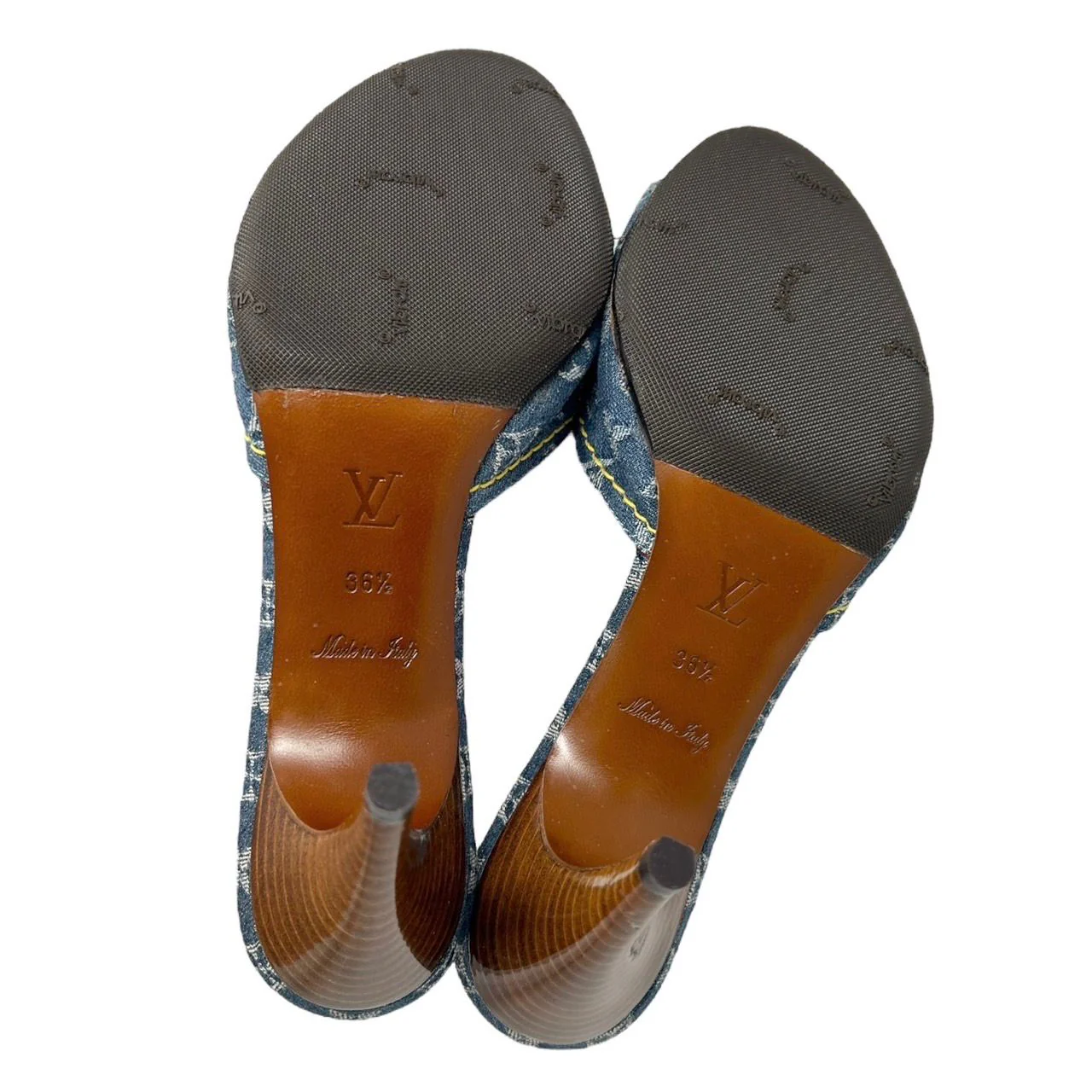 Louis Vuitton Denim Monogram Bow Heels - Image 4