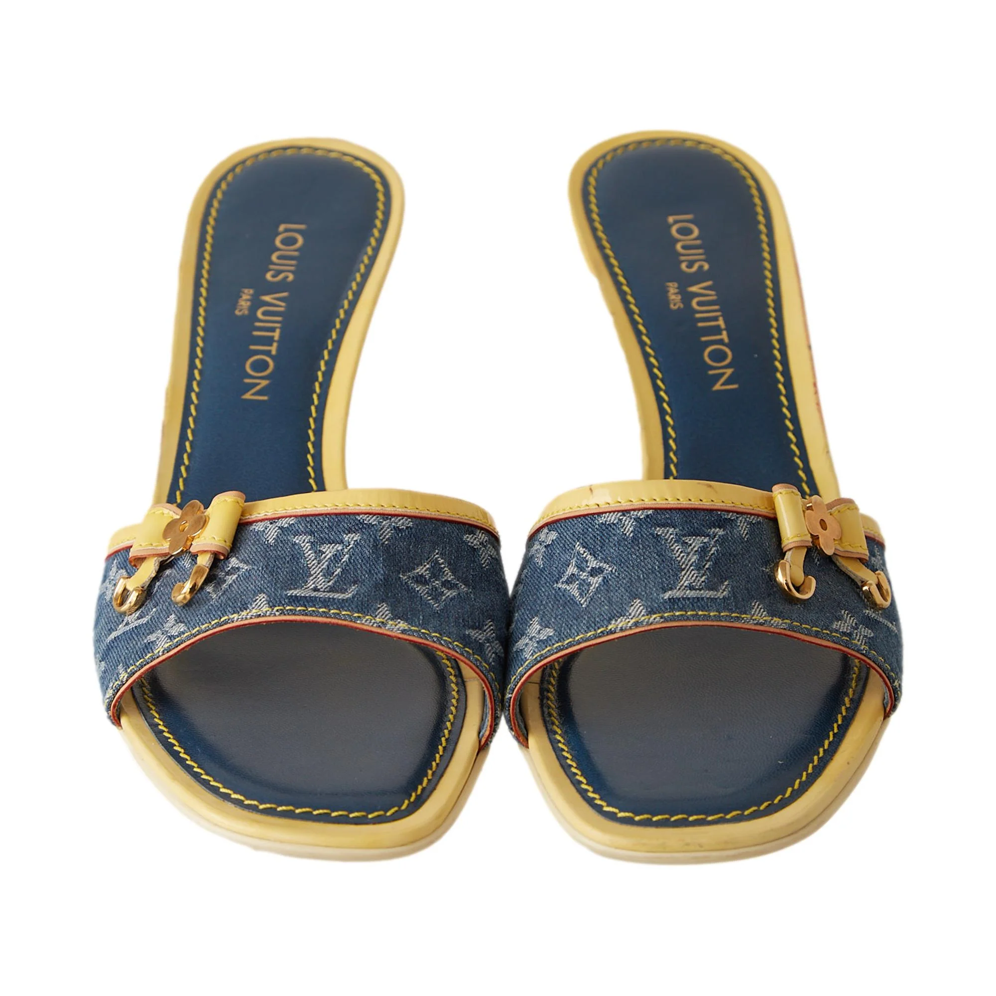 Louis Vuitton Denim Monogram Kitten Heels - Image 2