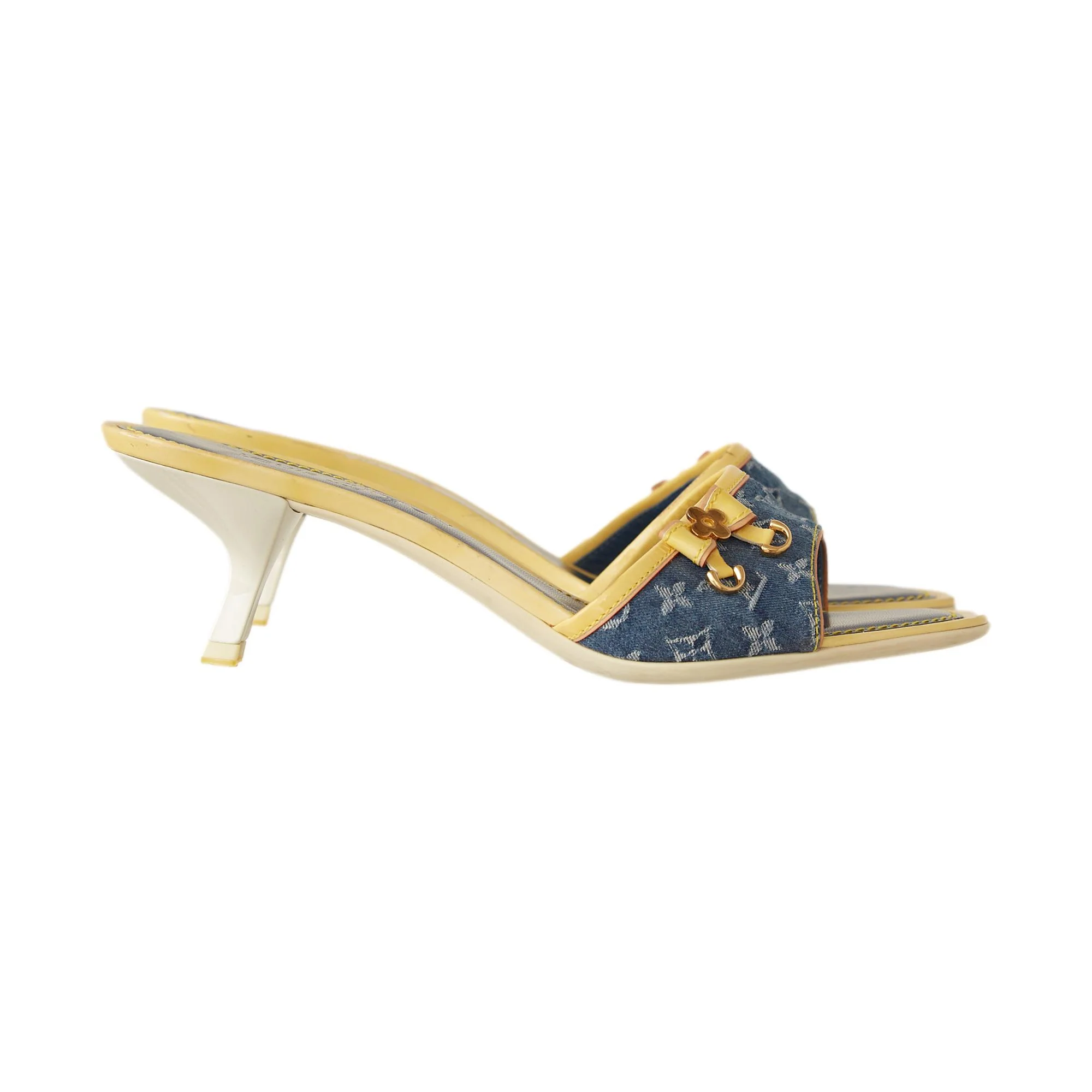 Louis Vuitton Denim Monogram Kitten Heels - Image 3
