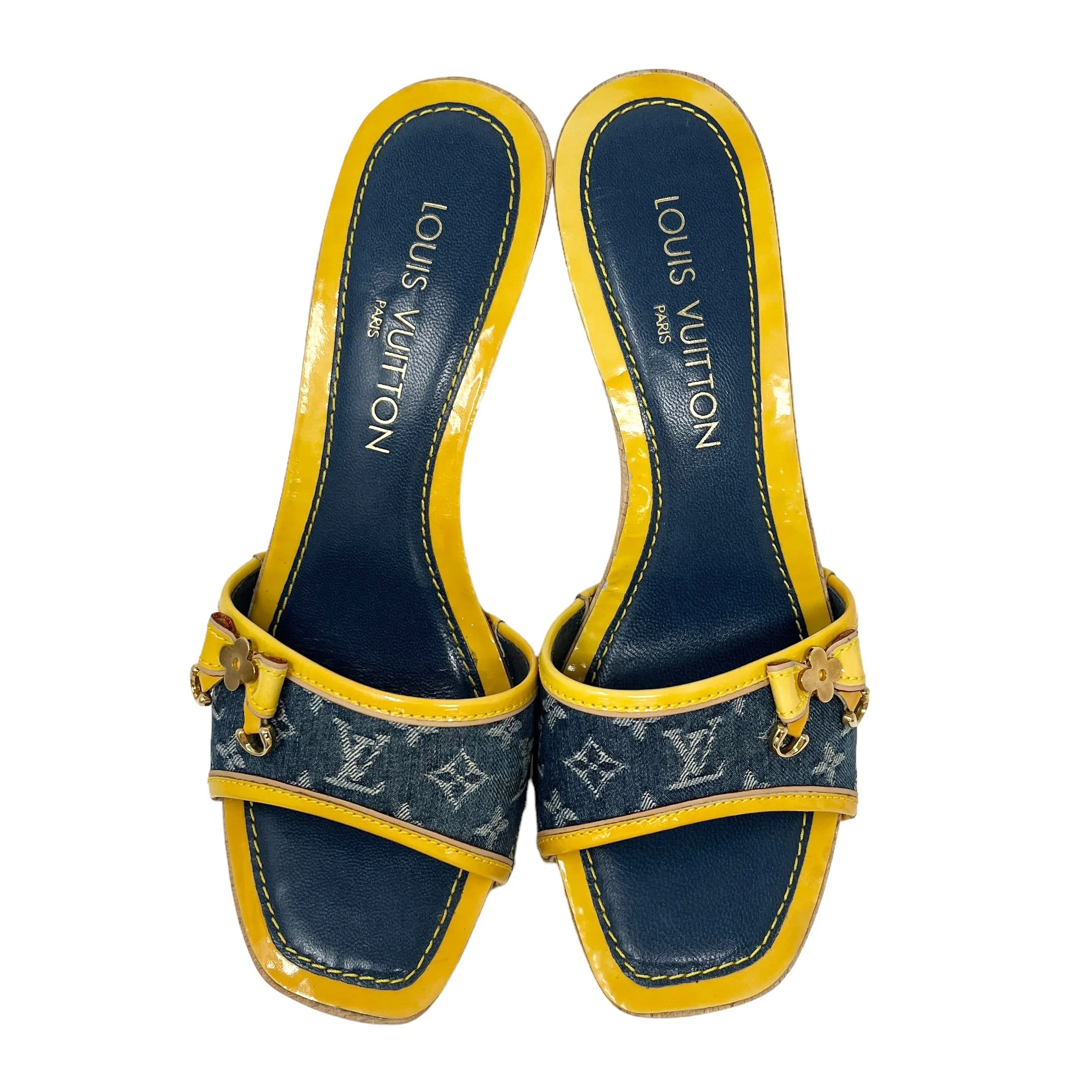 Louis Vuitton Denim Monogram Platform Heels - Image 2