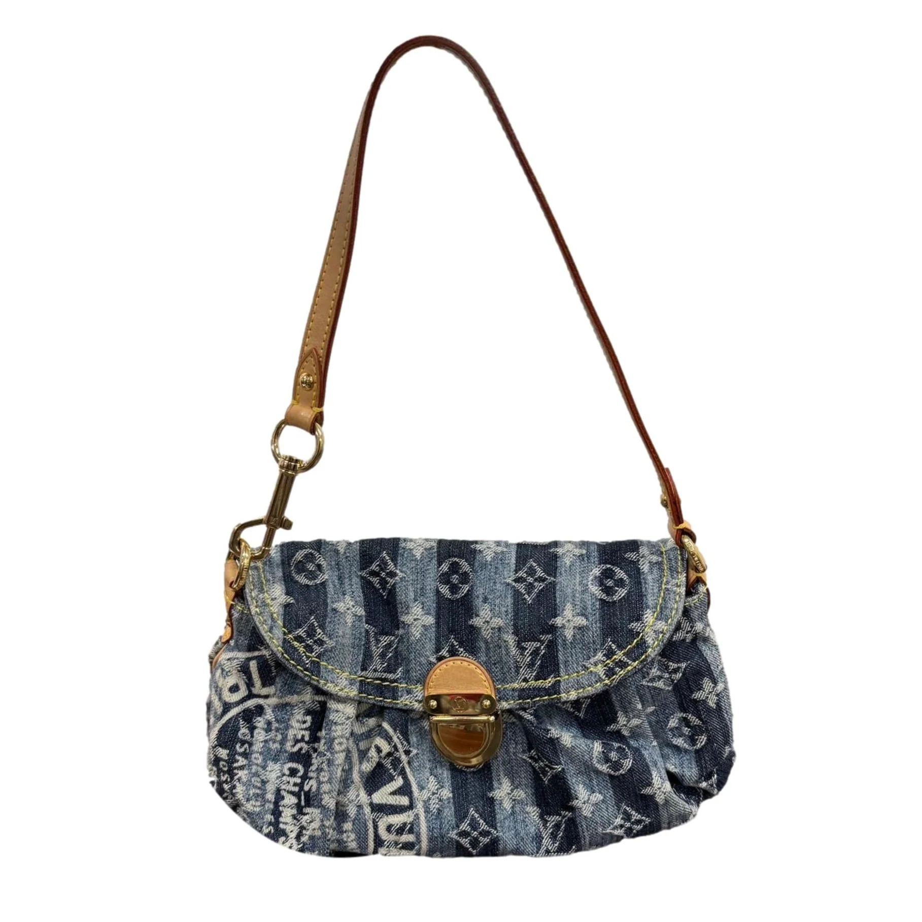 Louis Vuitton Denim Striped Shoulder Bag