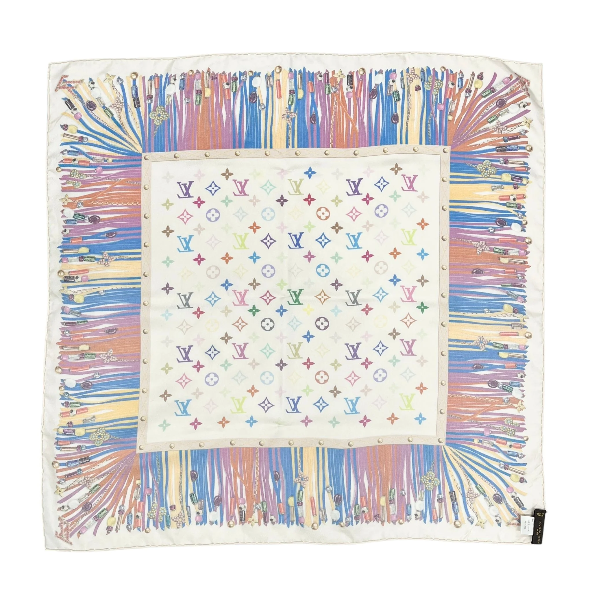 Louis Vuitton Fringe Print Logo Scarf - Image 2