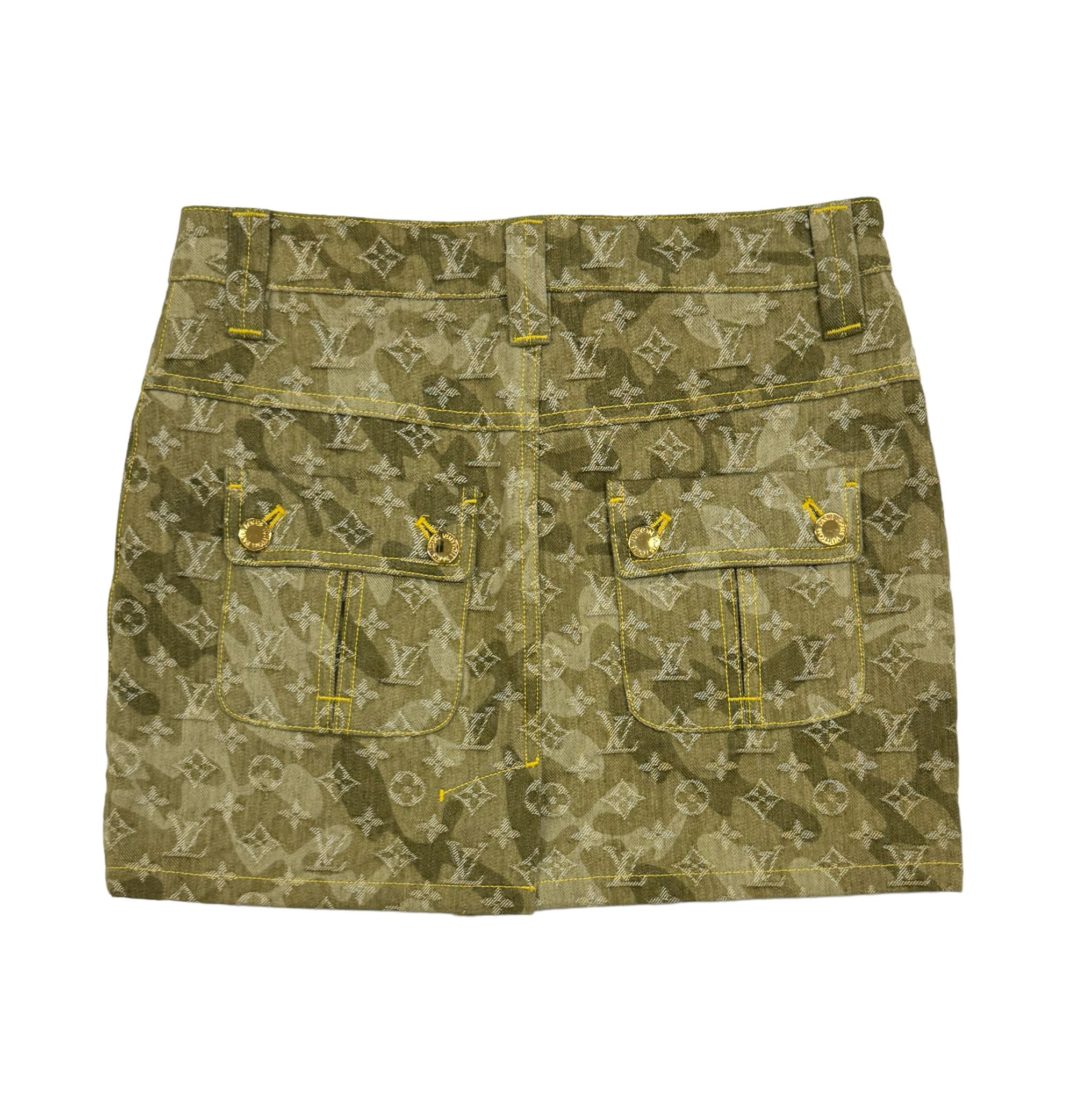 Louis Vuitton Green Denim Mini Skirt - Image 2