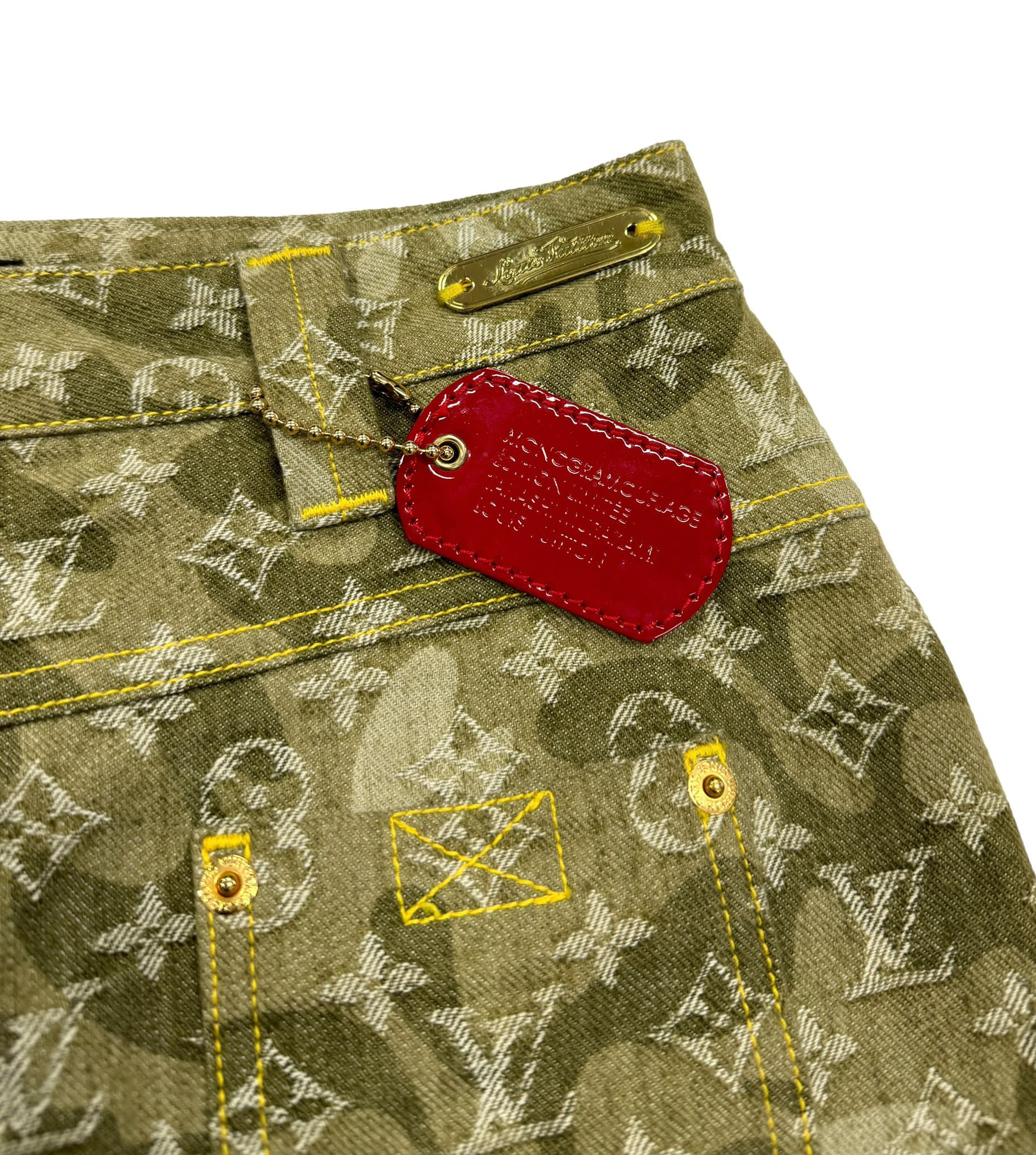 Louis Vuitton Green Denim Mini Skirt - Image 3