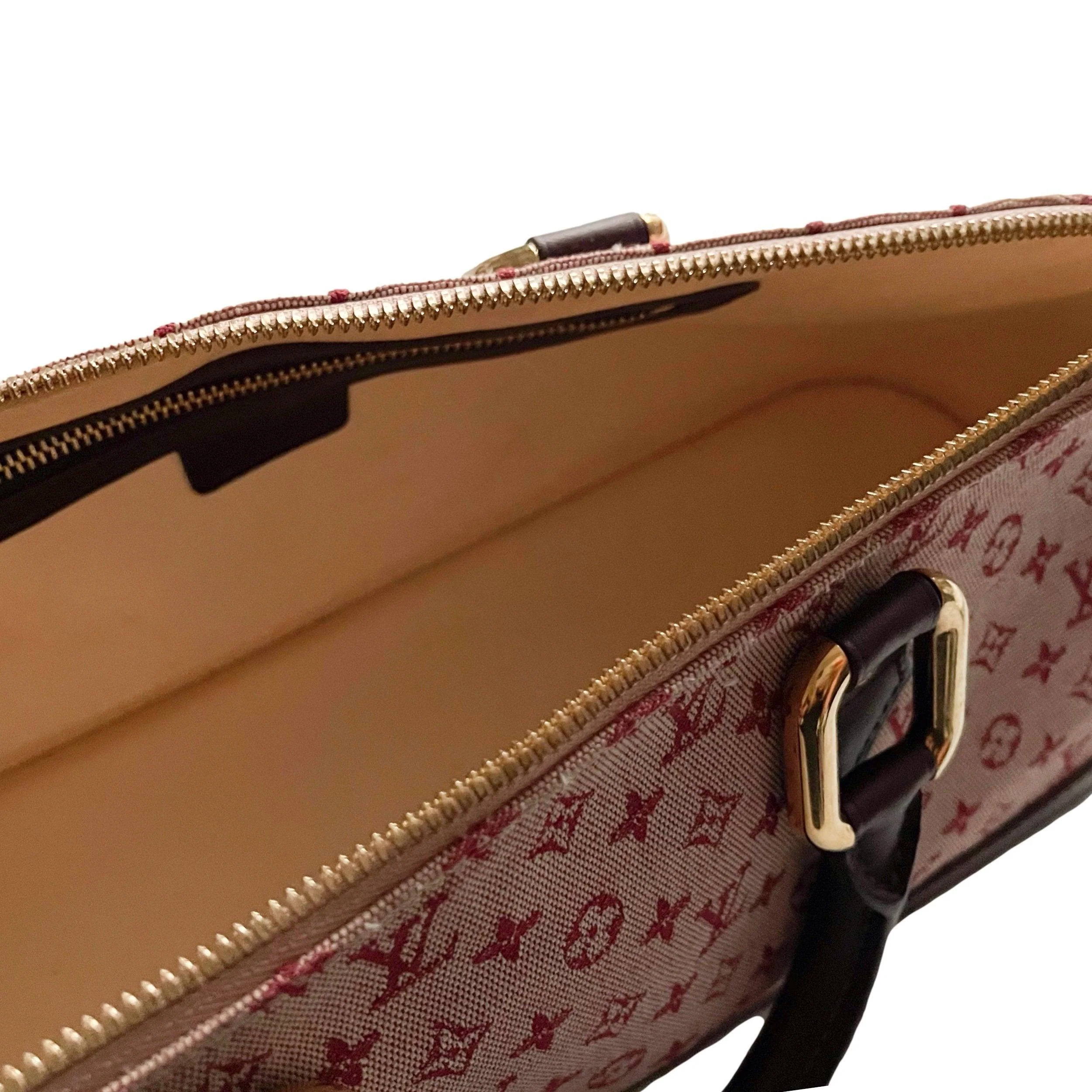 Louis Vuitton Maroon Long Monogram Top Handle Bag - Image 5