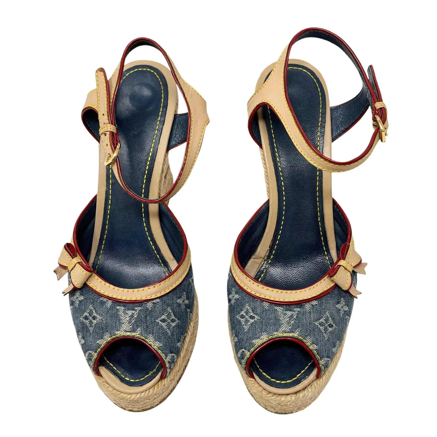 Louis Vuitton Monogram Denim Wedges - Image 2