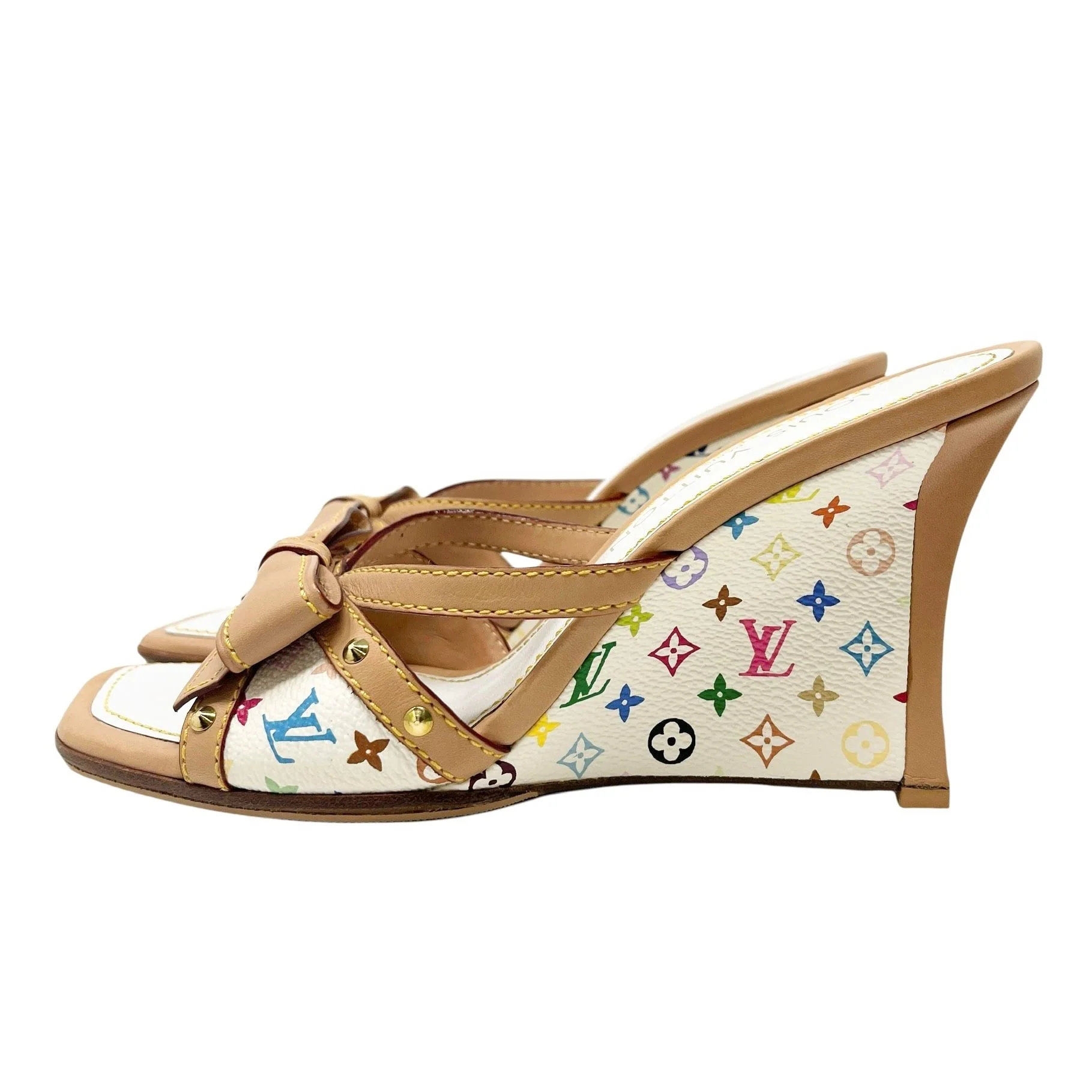 Louis Vuitton Monogram Multicolor Wedge Sandals
