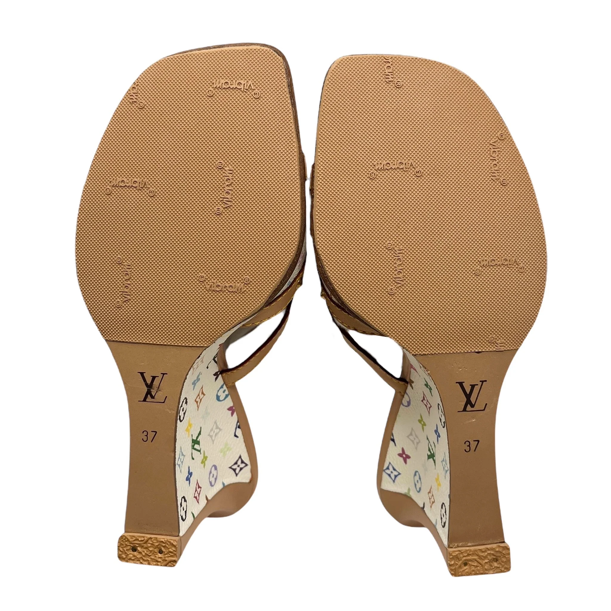 Louis Vuitton Monogram Multicolor Wedge Sandals - Image 4