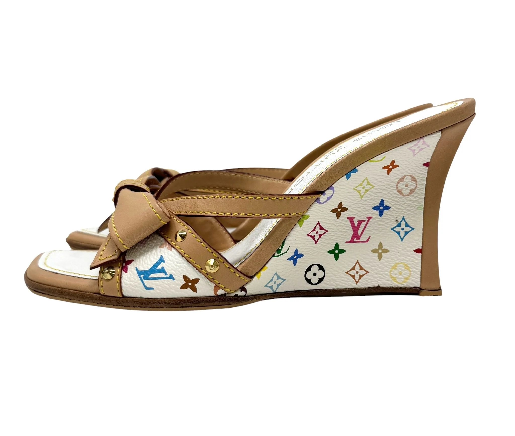 Louis Vuitton Monogram Multicolor Wedge Sandals