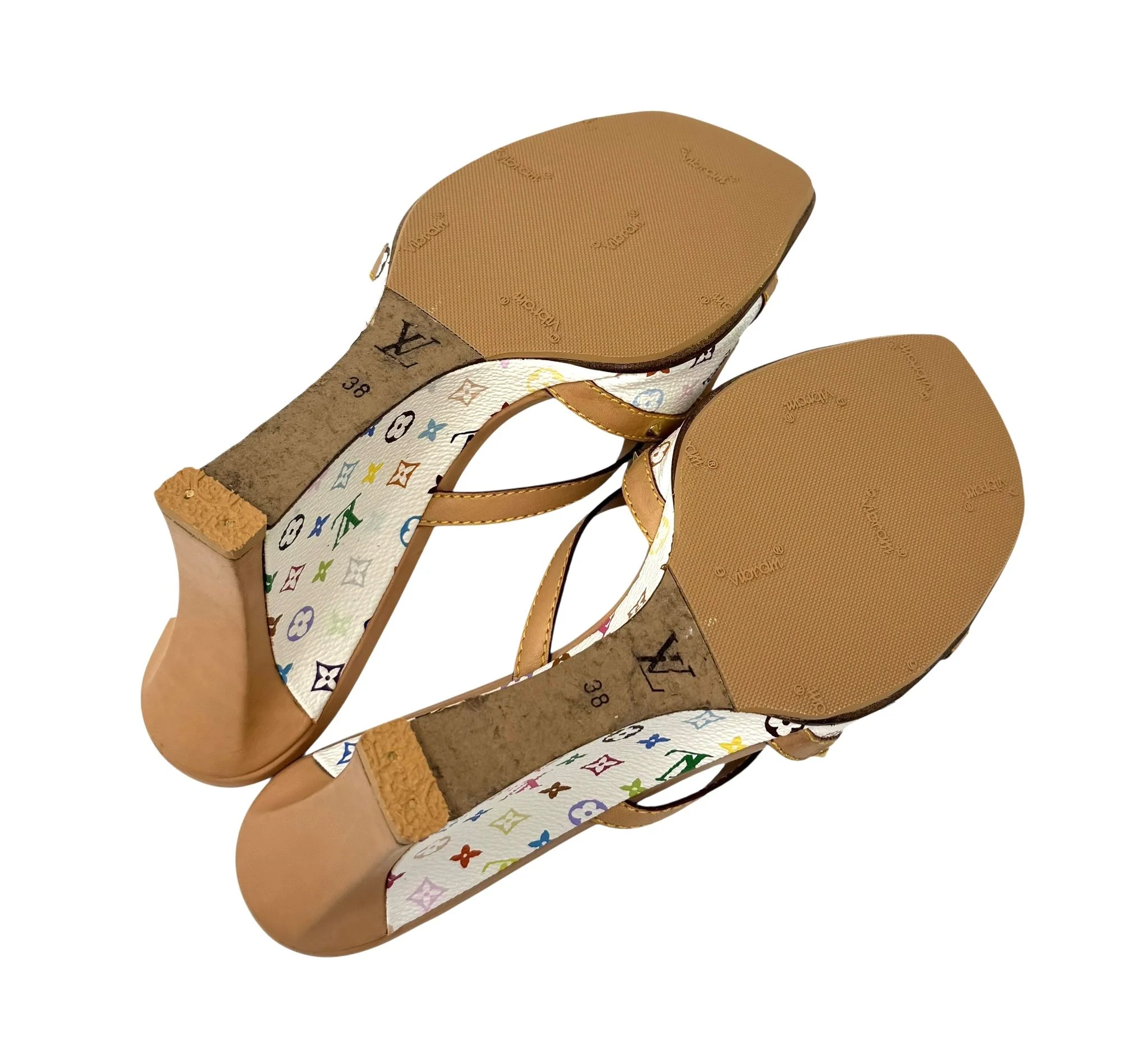 Louis Vuitton Monogram Multicolor Wedge Sandals - Image 7