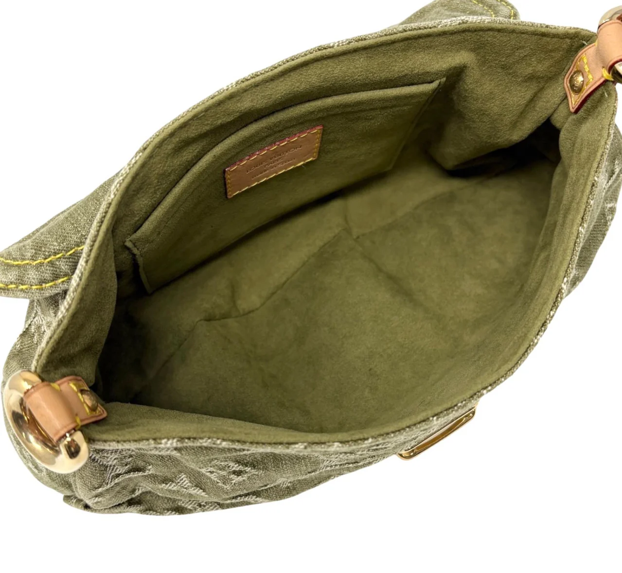 Louis Vuitton Olive Denim Logo Shoulder Bag - Image 3