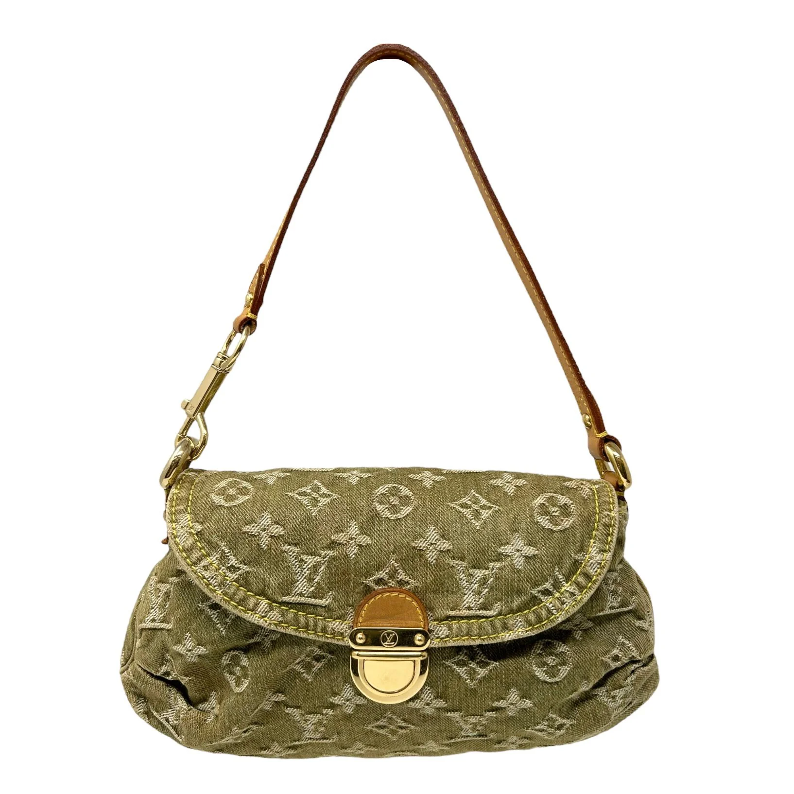 Louis Vuitton Olive Denim Monogram Shoulder Bag