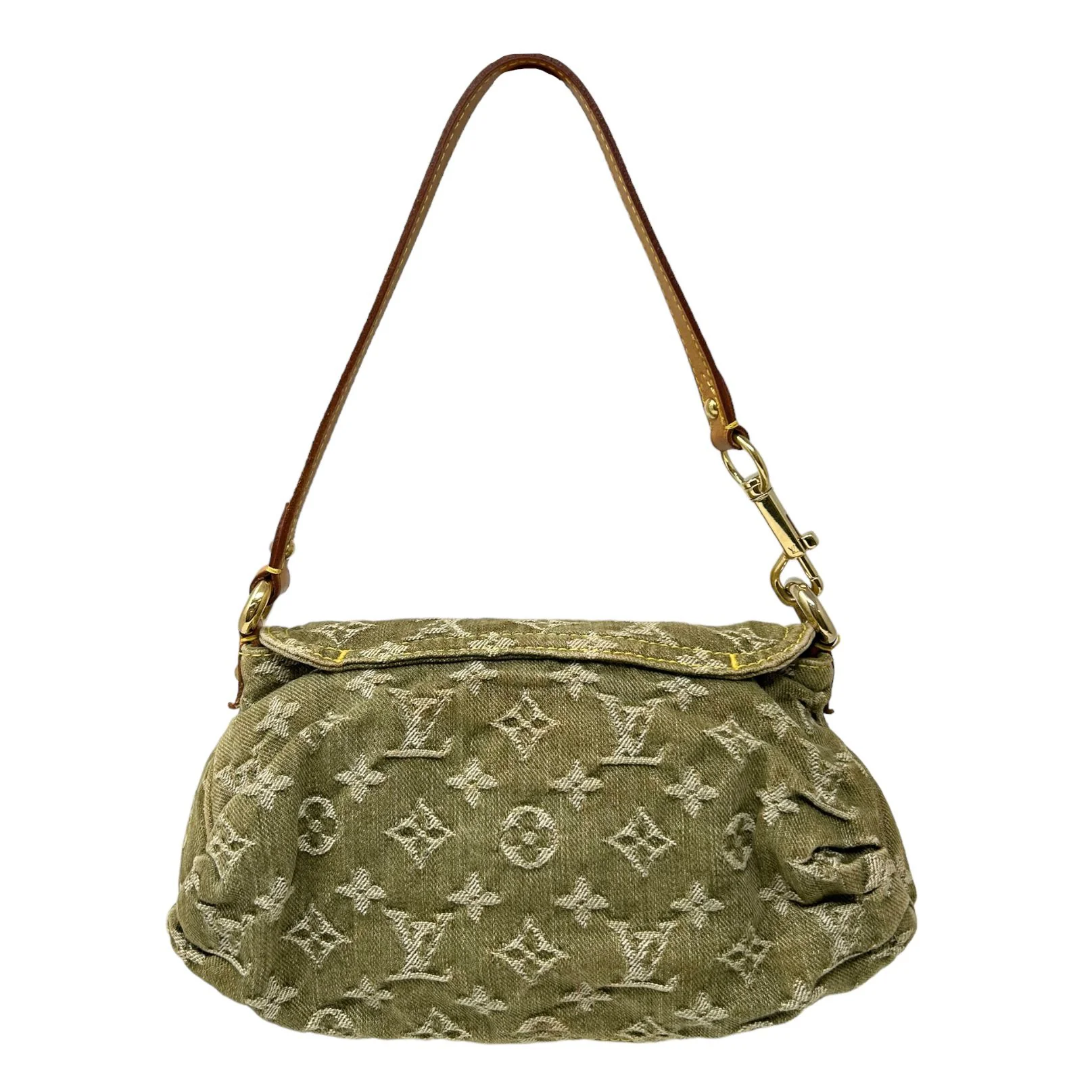 Louis Vuitton Olive Denim Monogram Shoulder Bag - Image 2