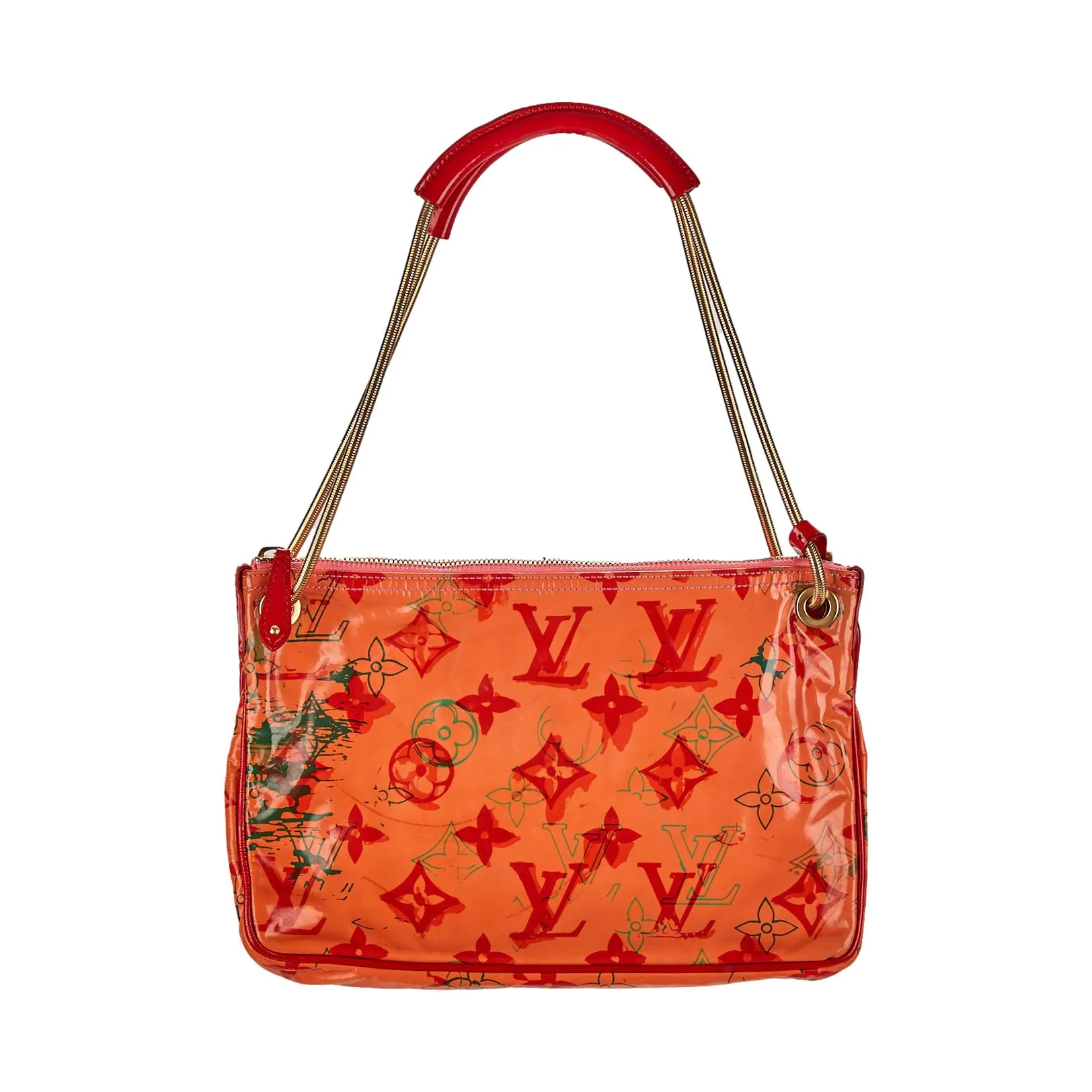 Louis Vuitton Orange Graffiti Logo Shoulder Bag