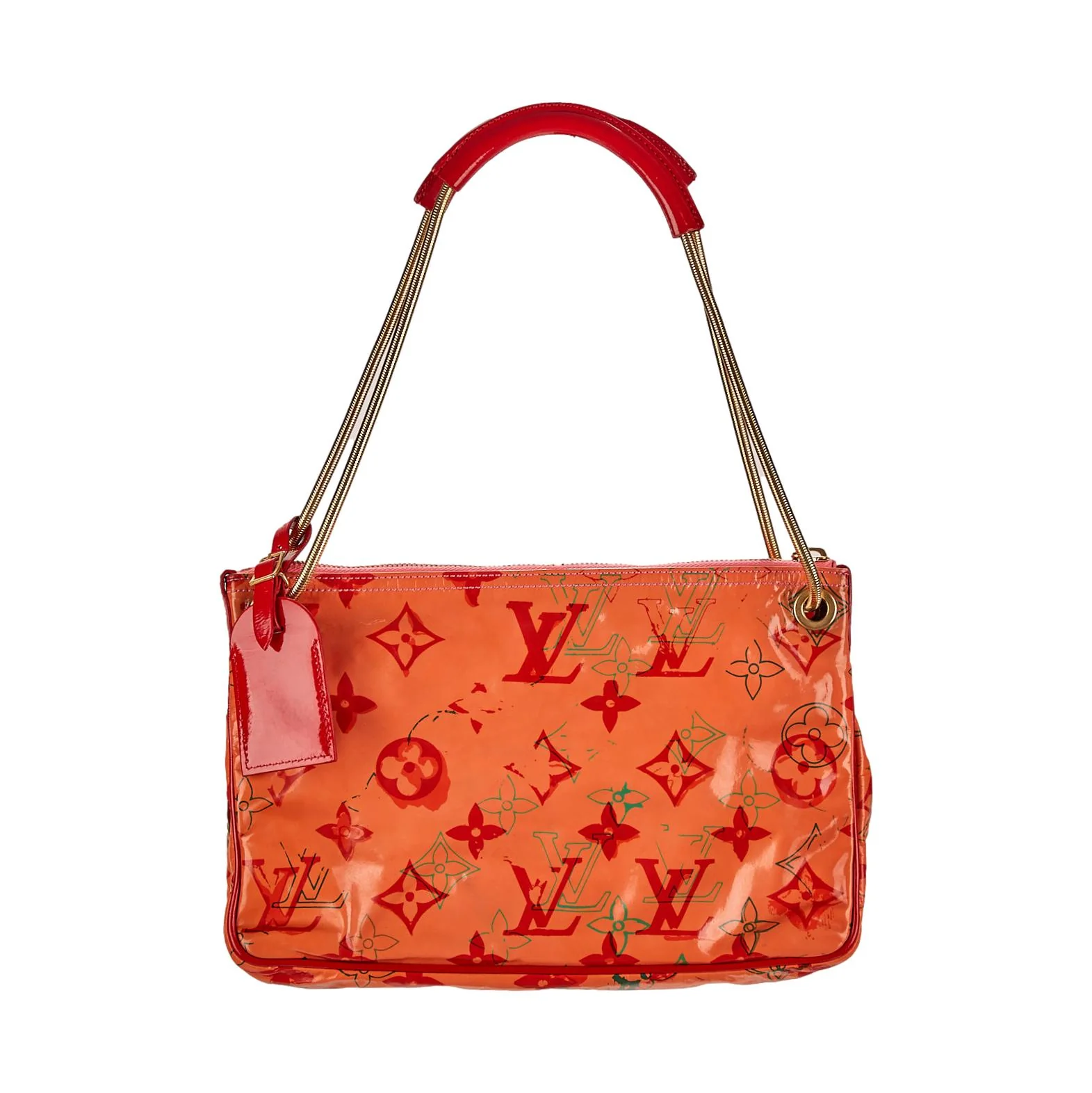 Louis Vuitton Orange Graffiti Logo Shoulder Bag - Image 2