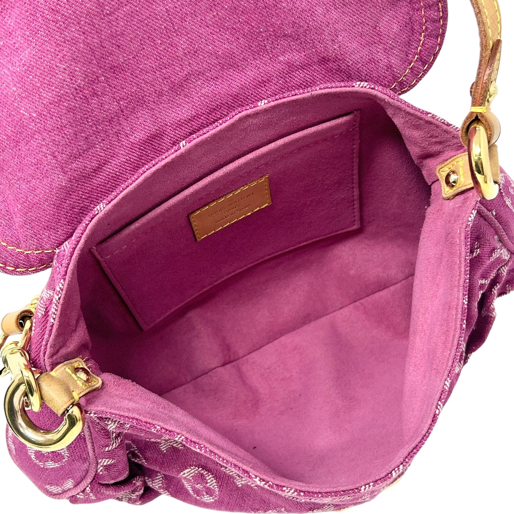 Louis Vuitton Pink Denim Shoulder Bag - Image 3