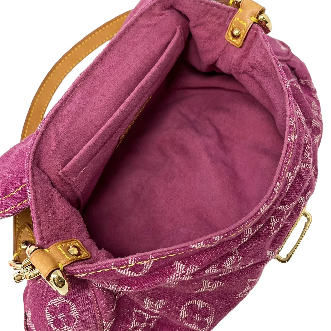 Louis Vuitton Pink Denim Shoulder Bag - Image 3