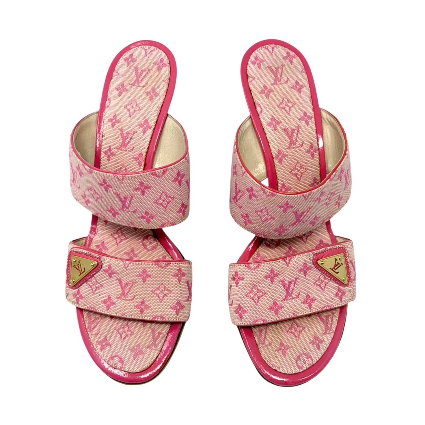 Louis Vuitton Pink Monogram Heels - Image 2