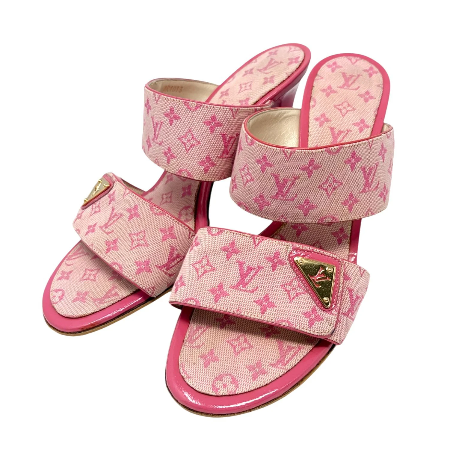 Louis Vuitton Pink Monogram Heels - Image 3