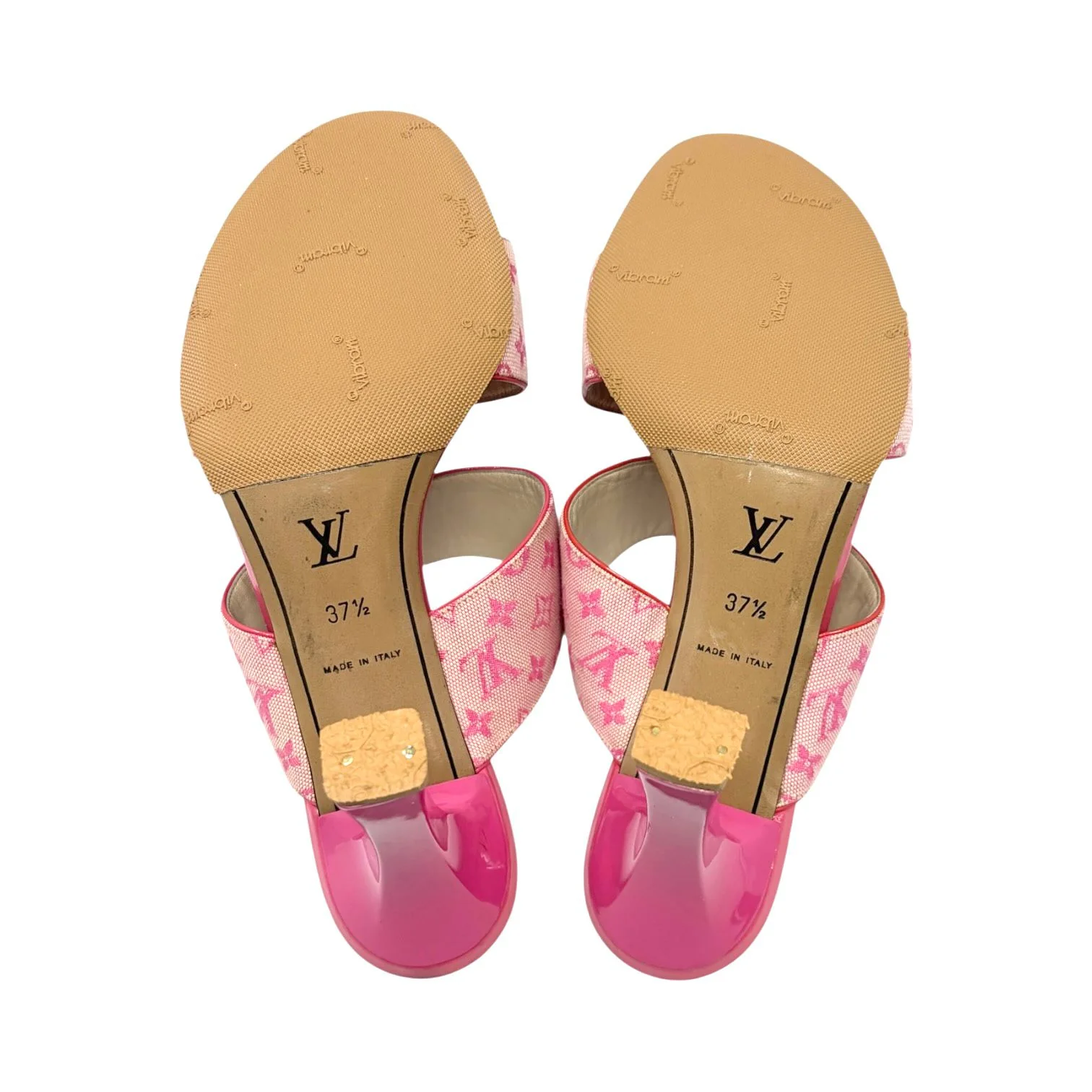 Louis Vuitton Pink Monogram Heels - Image 4