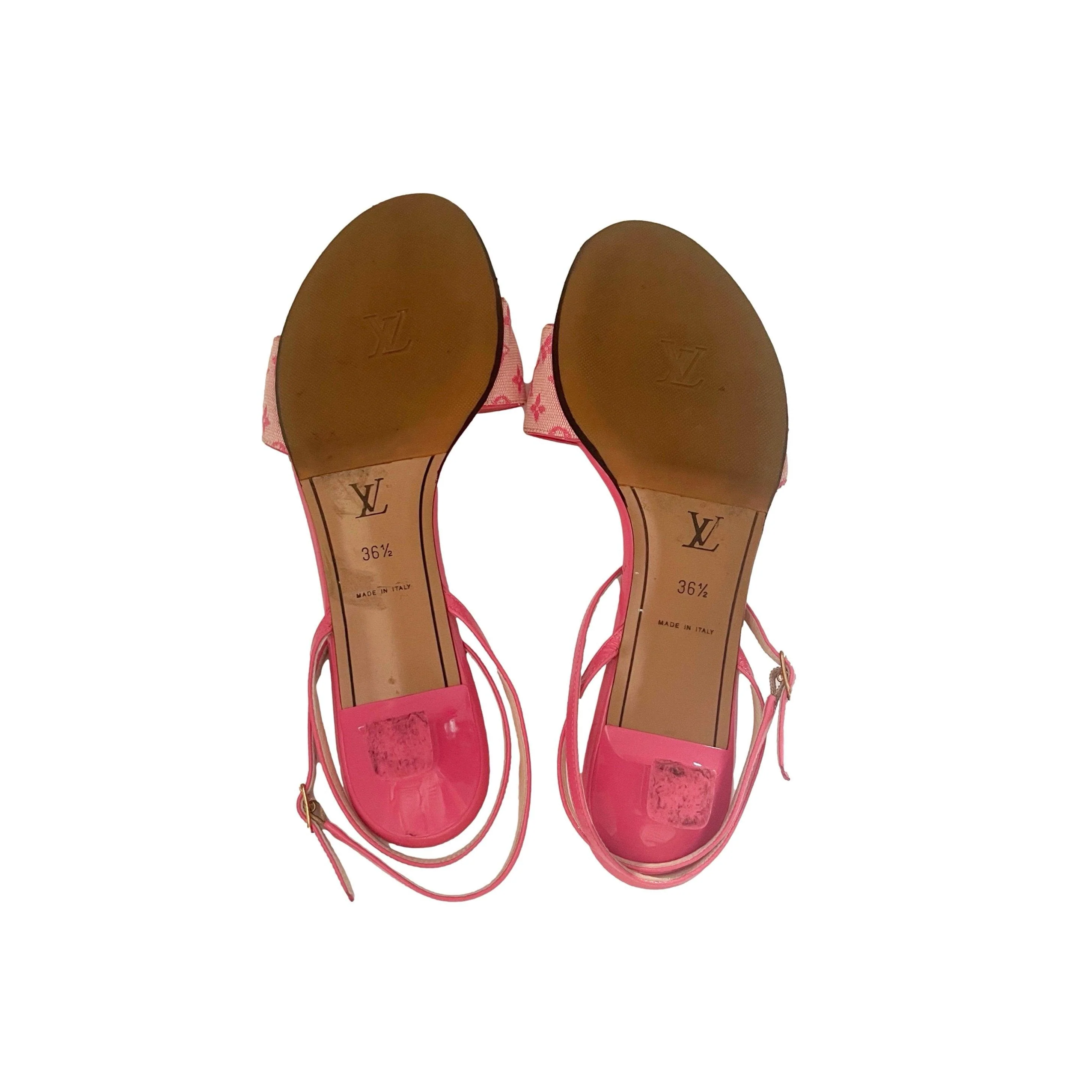 Louis Vuitton Pink Monogram Kitten Heels - Image 3