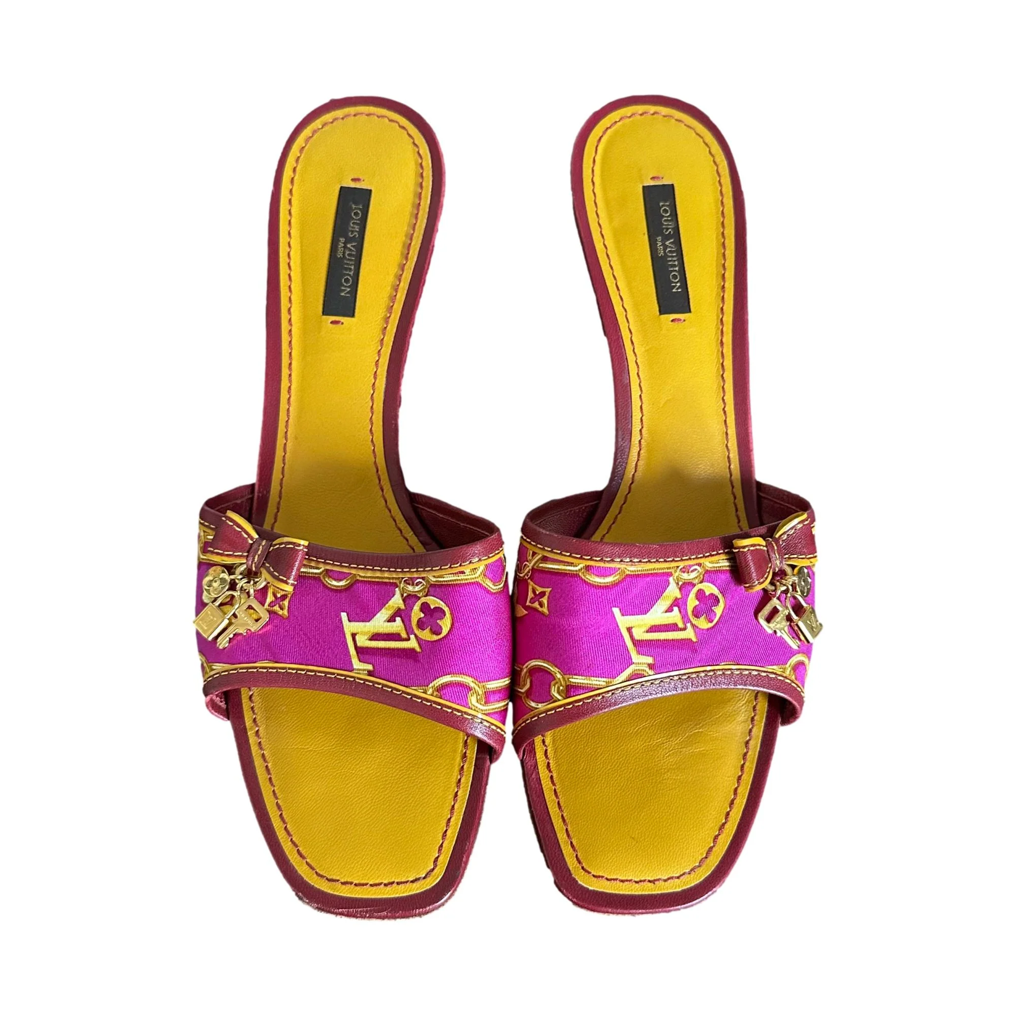 Louis Vuitton Pink Satin Kitten Heels - Image 2