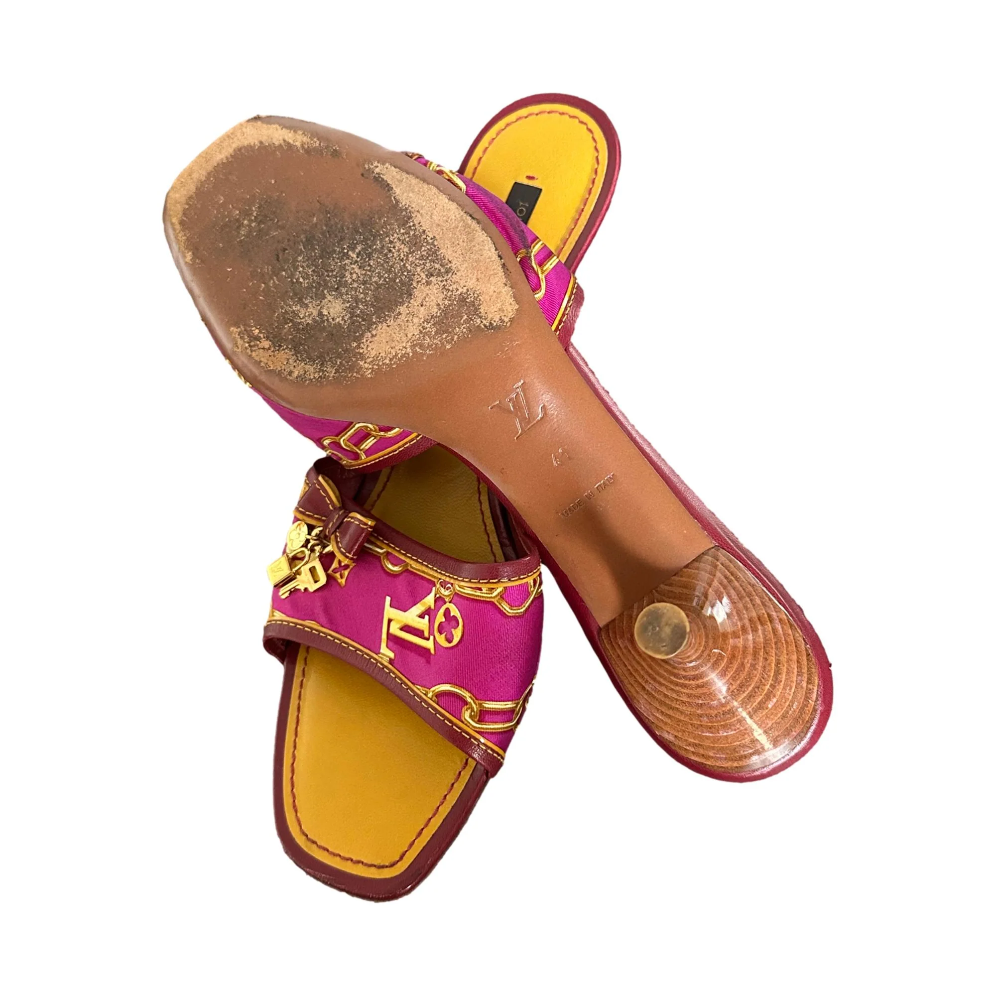 Louis Vuitton Pink Satin Kitten Heels - Image 3