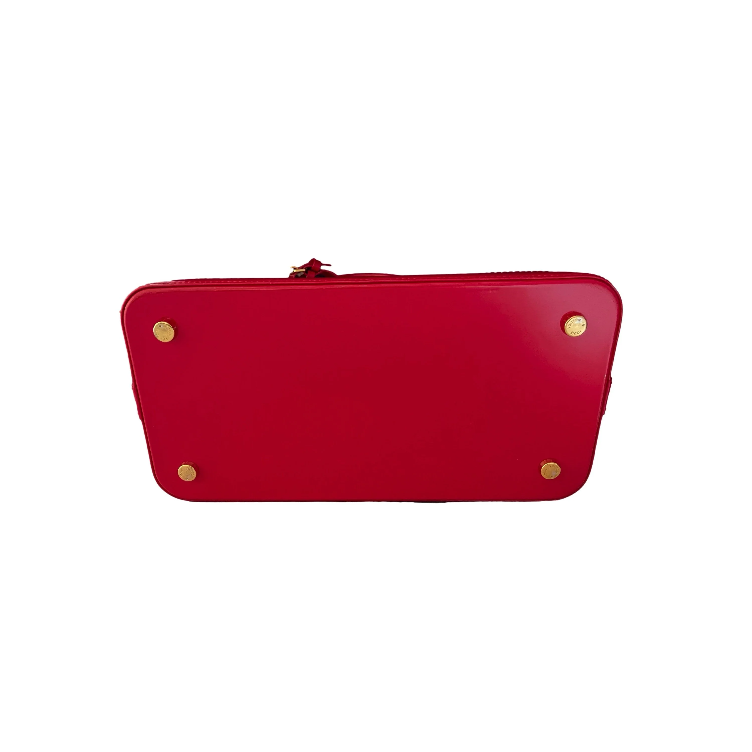 Louis Vuitton Red Monogram Kusama Vernis Top Handle Bag - Image 3