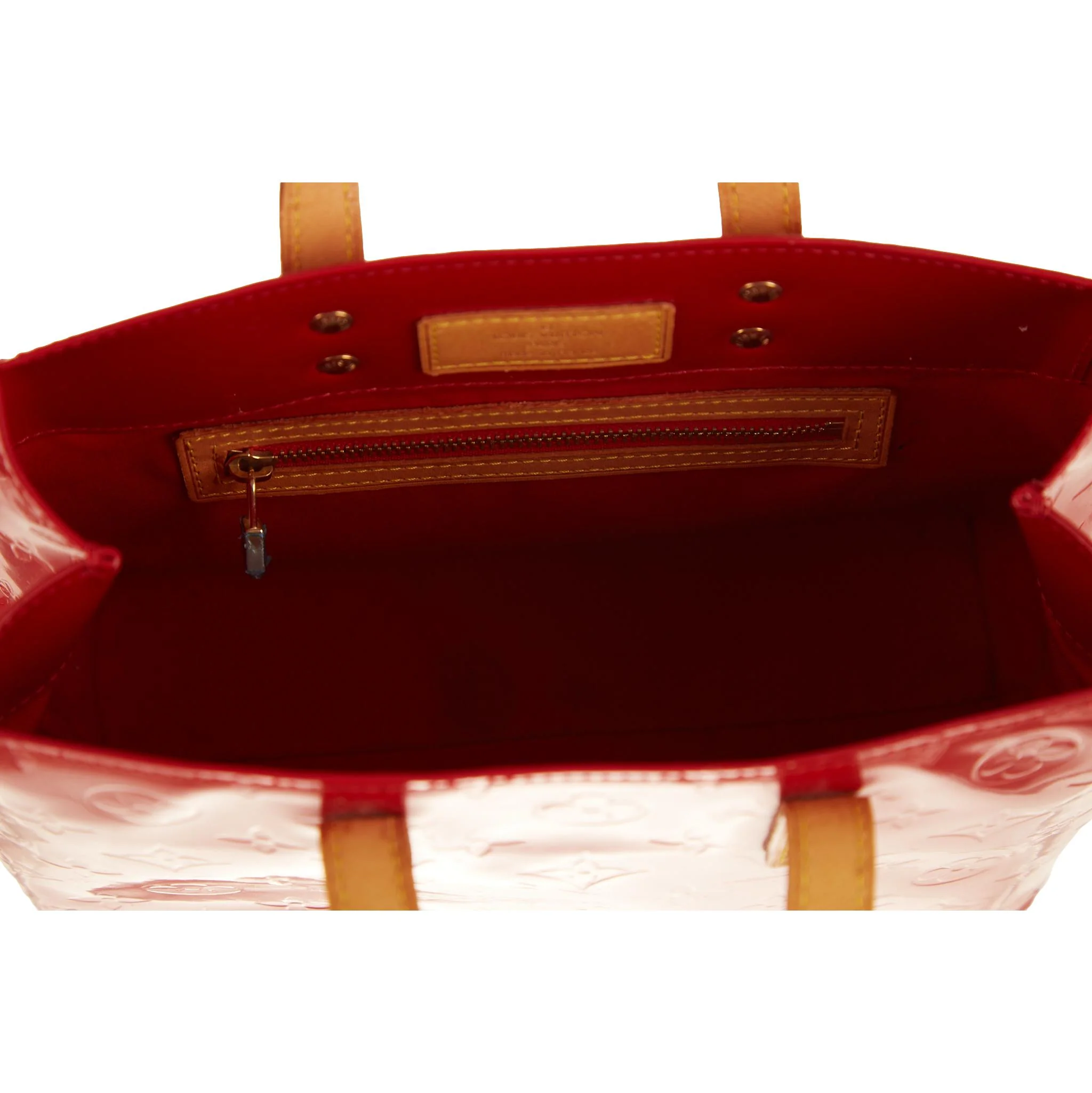 Louis Vuitton Red Monogram Vernis Top Handle Bag - Image 4