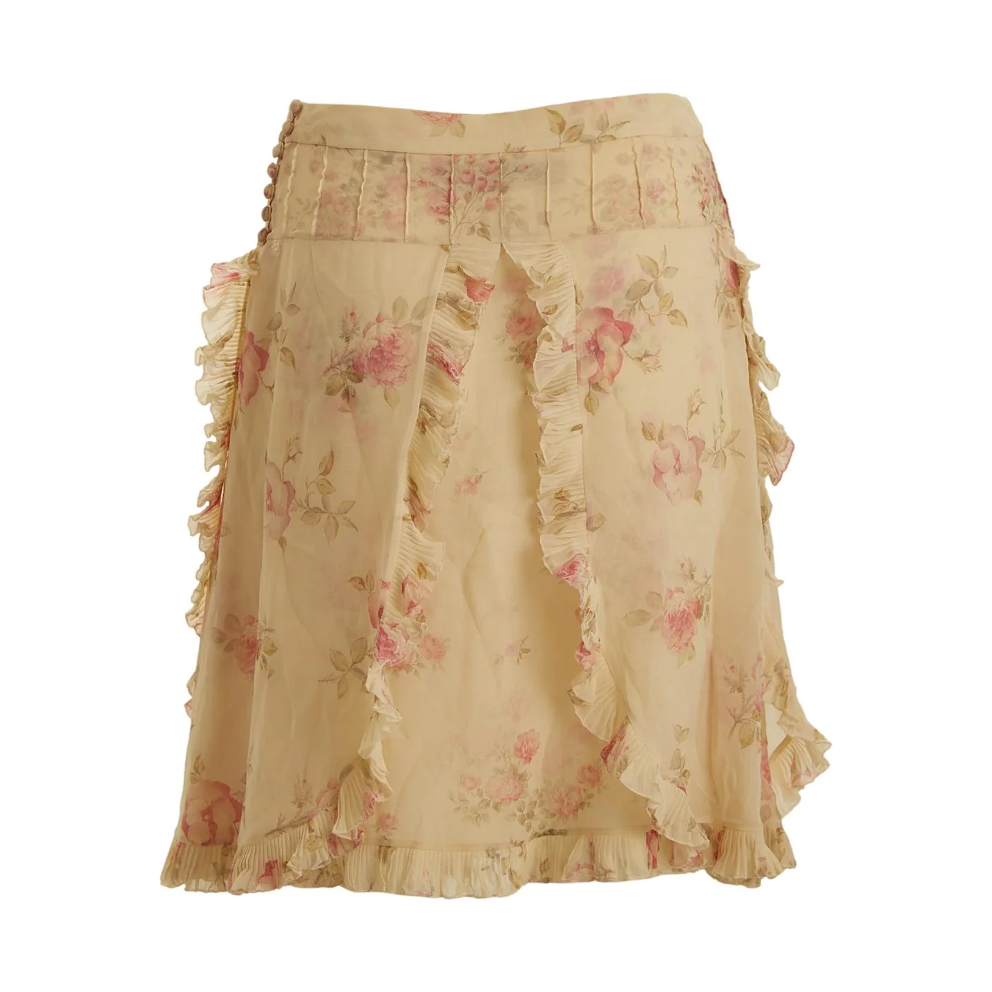 Louis Vuitton Rose Print Ruffle Skirt - Image 2